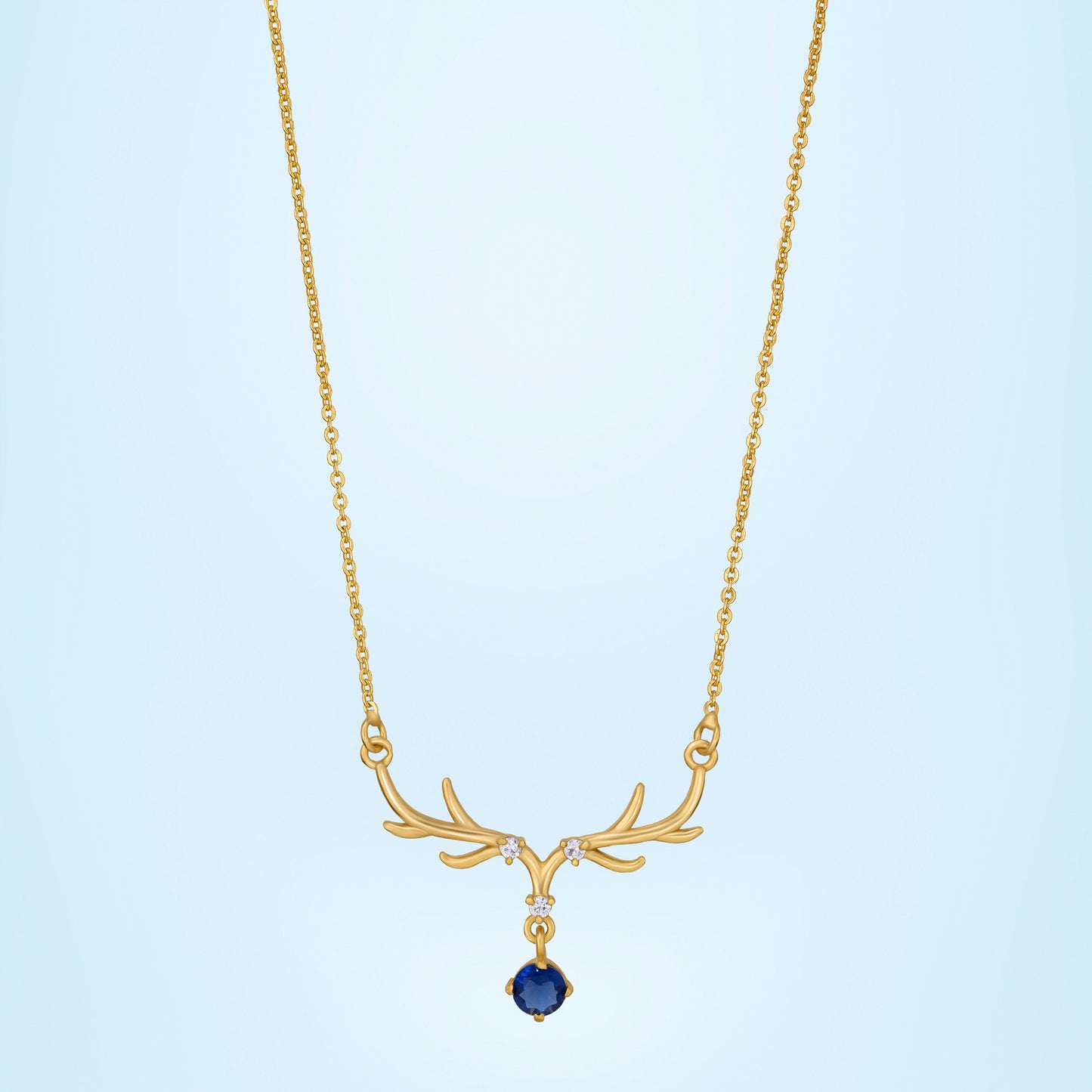 blue royal antler necklace