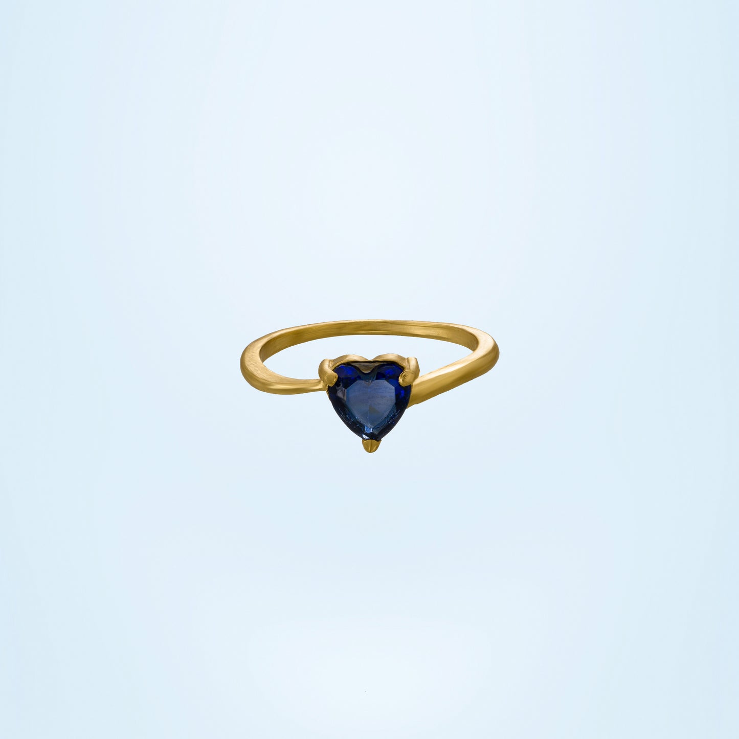 green heart solitaire ring