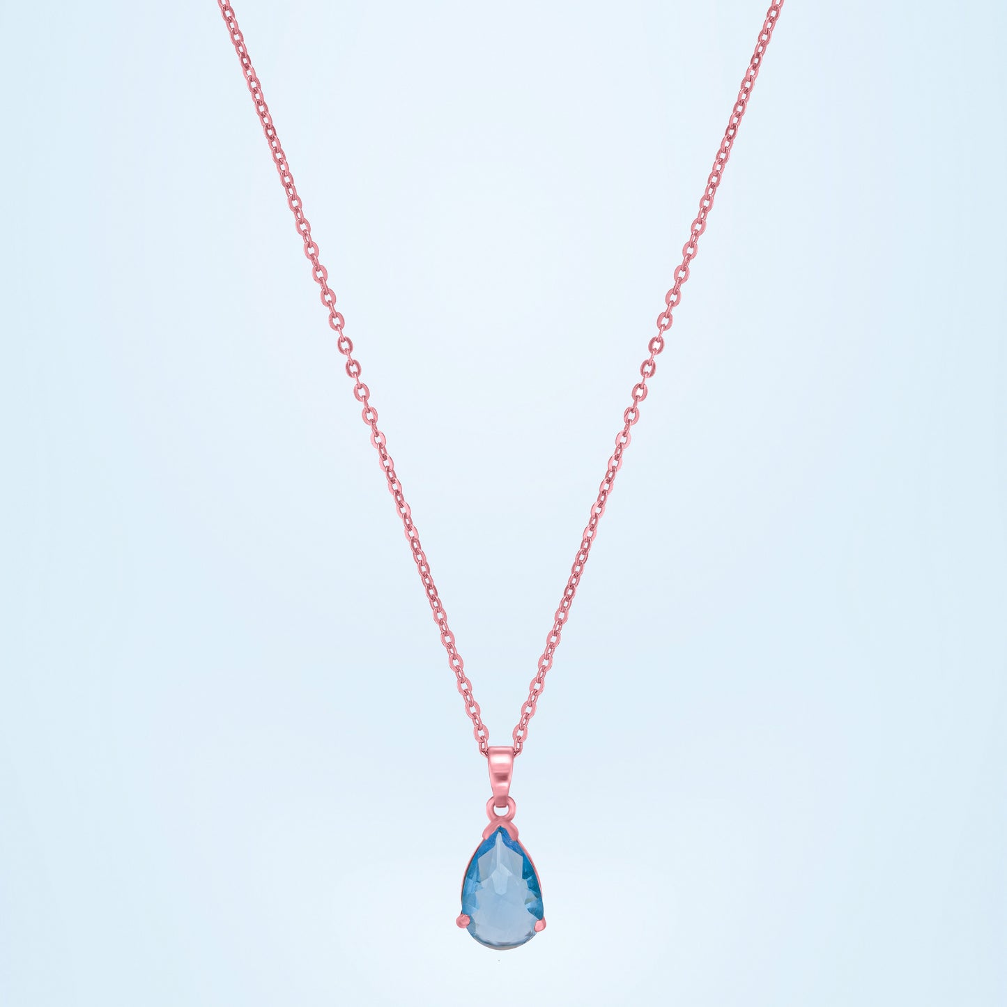 rose gold aqua drop pendant