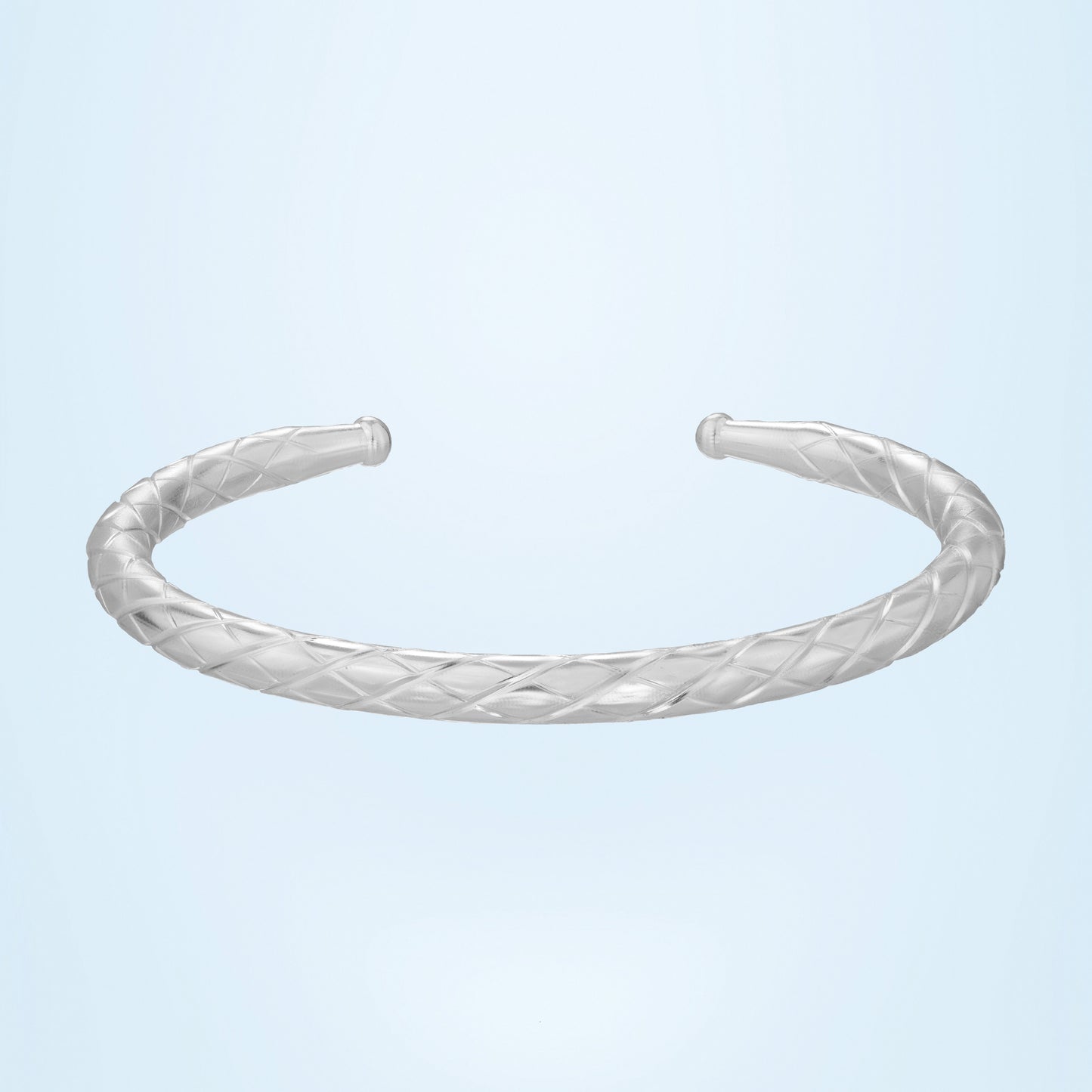 silver men's woven bracelet