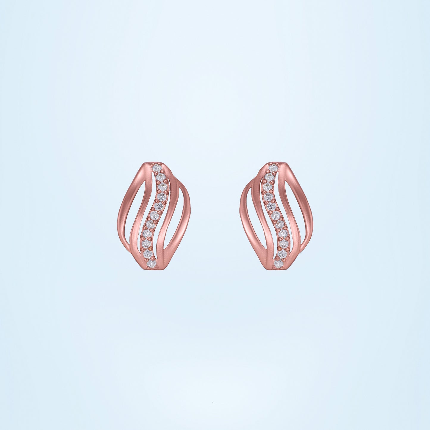 rose gold wave earrings