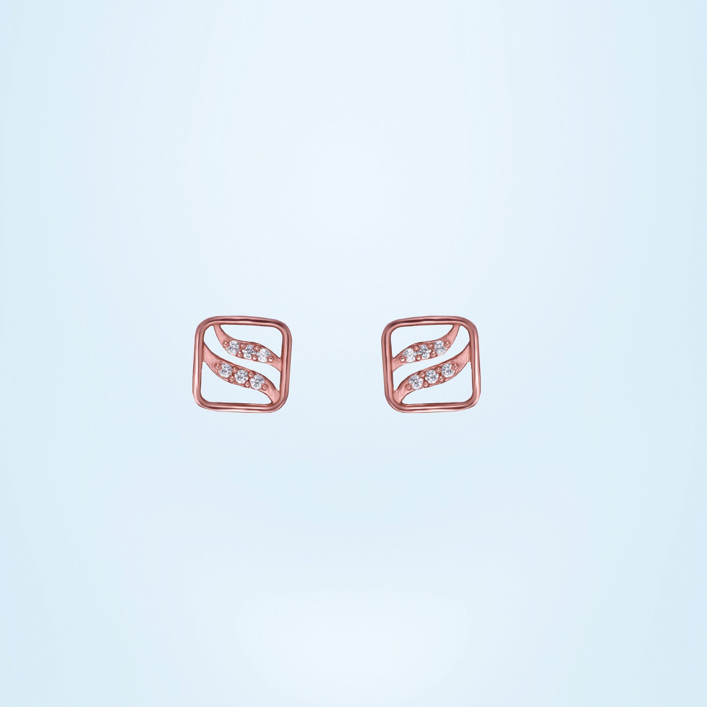 square rose gold stud