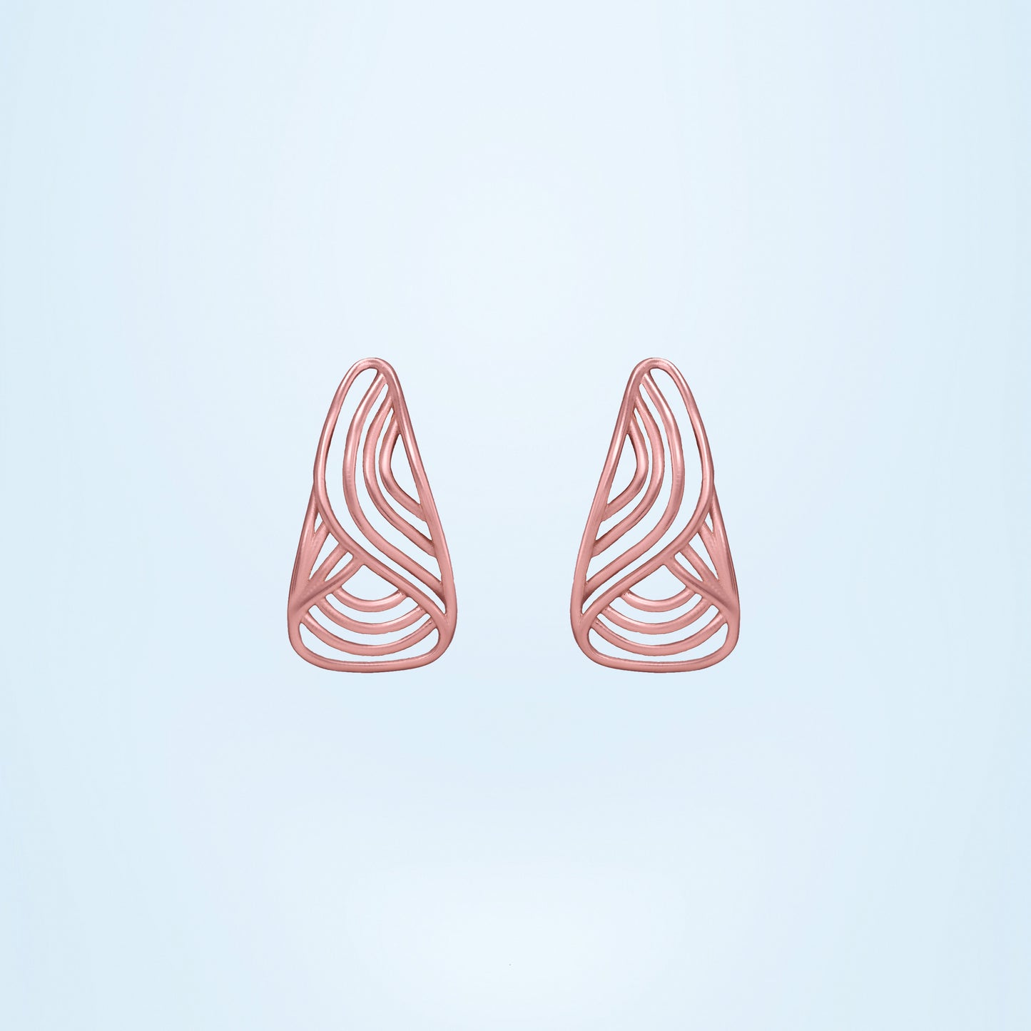 rose gold windswept earring