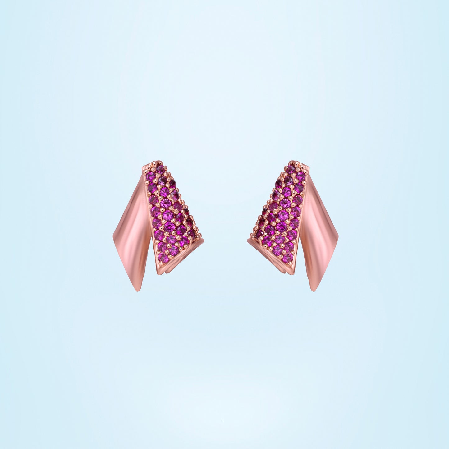 rose gold geometric stud
