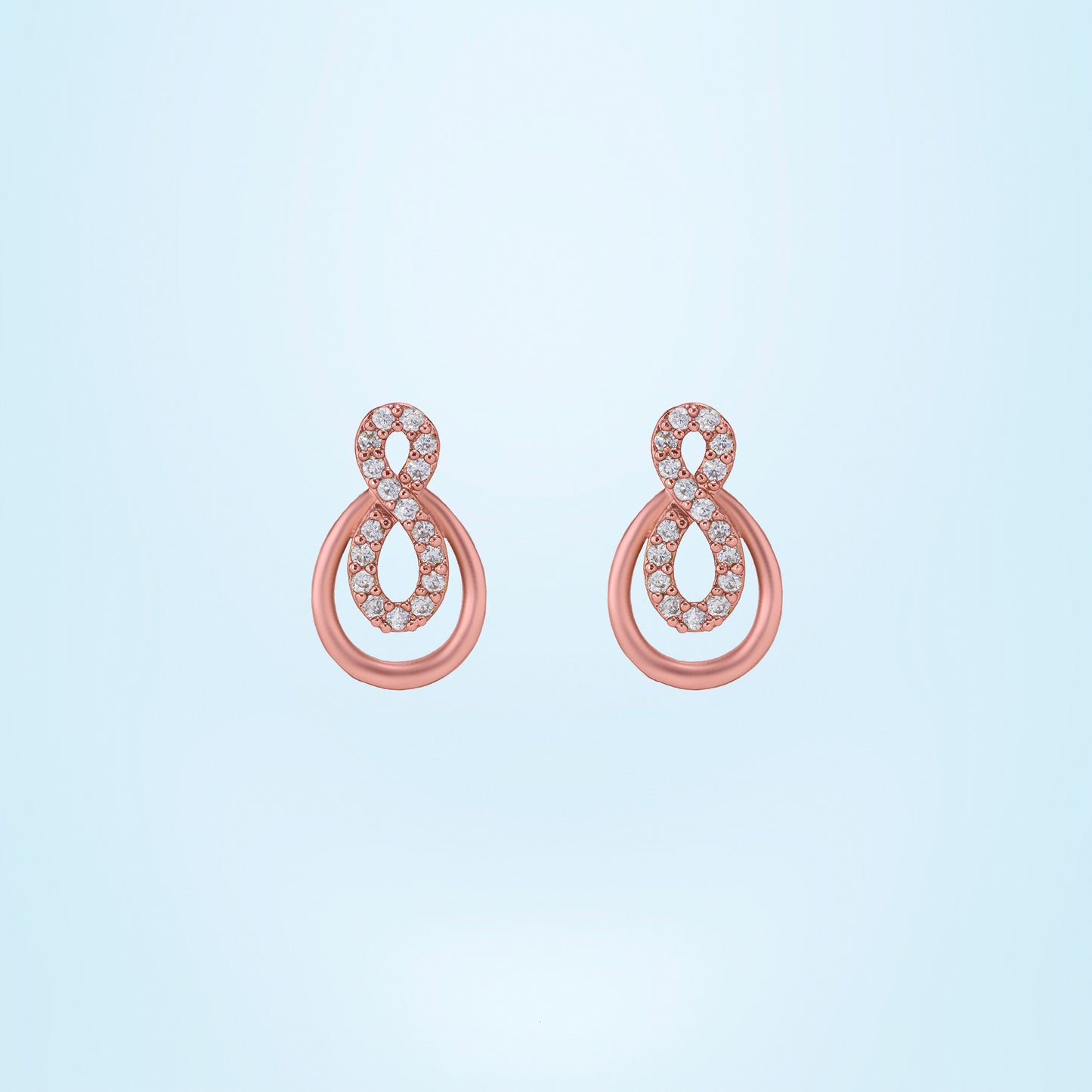 infinity grace rose gold stud
