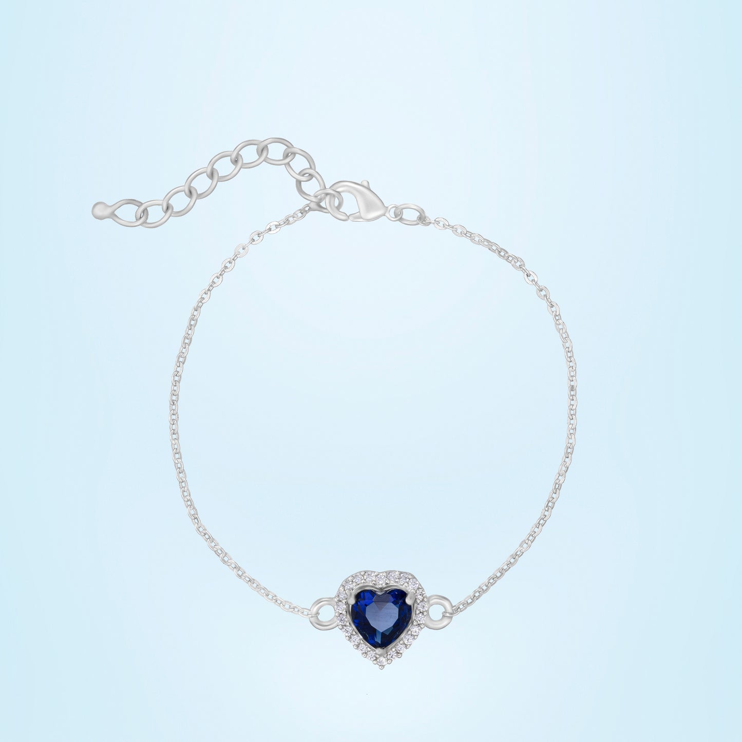 silver heart ocean bracelet