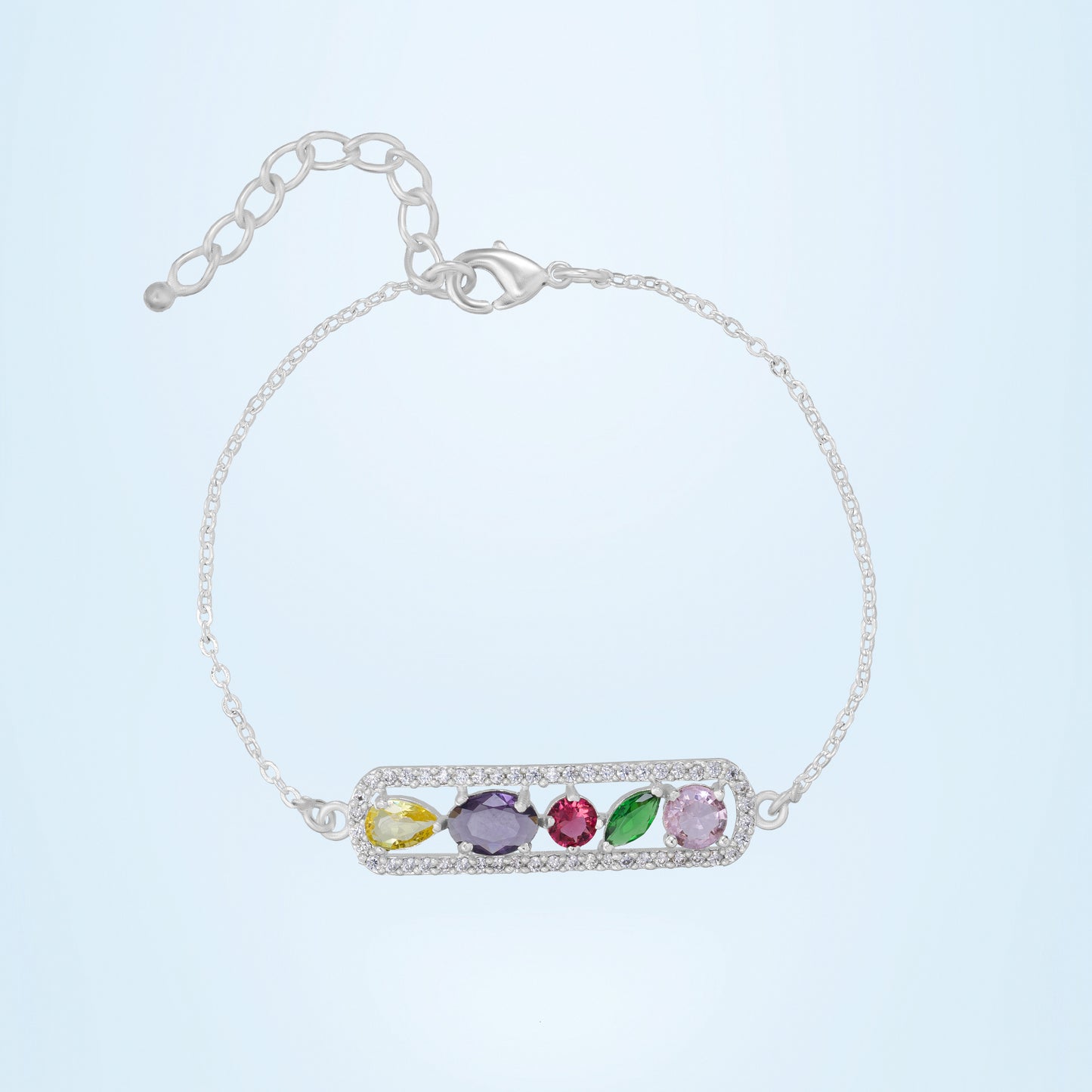 silver rainbow bracelet