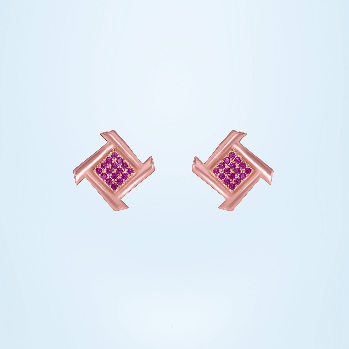 rose gold geoglam earrings