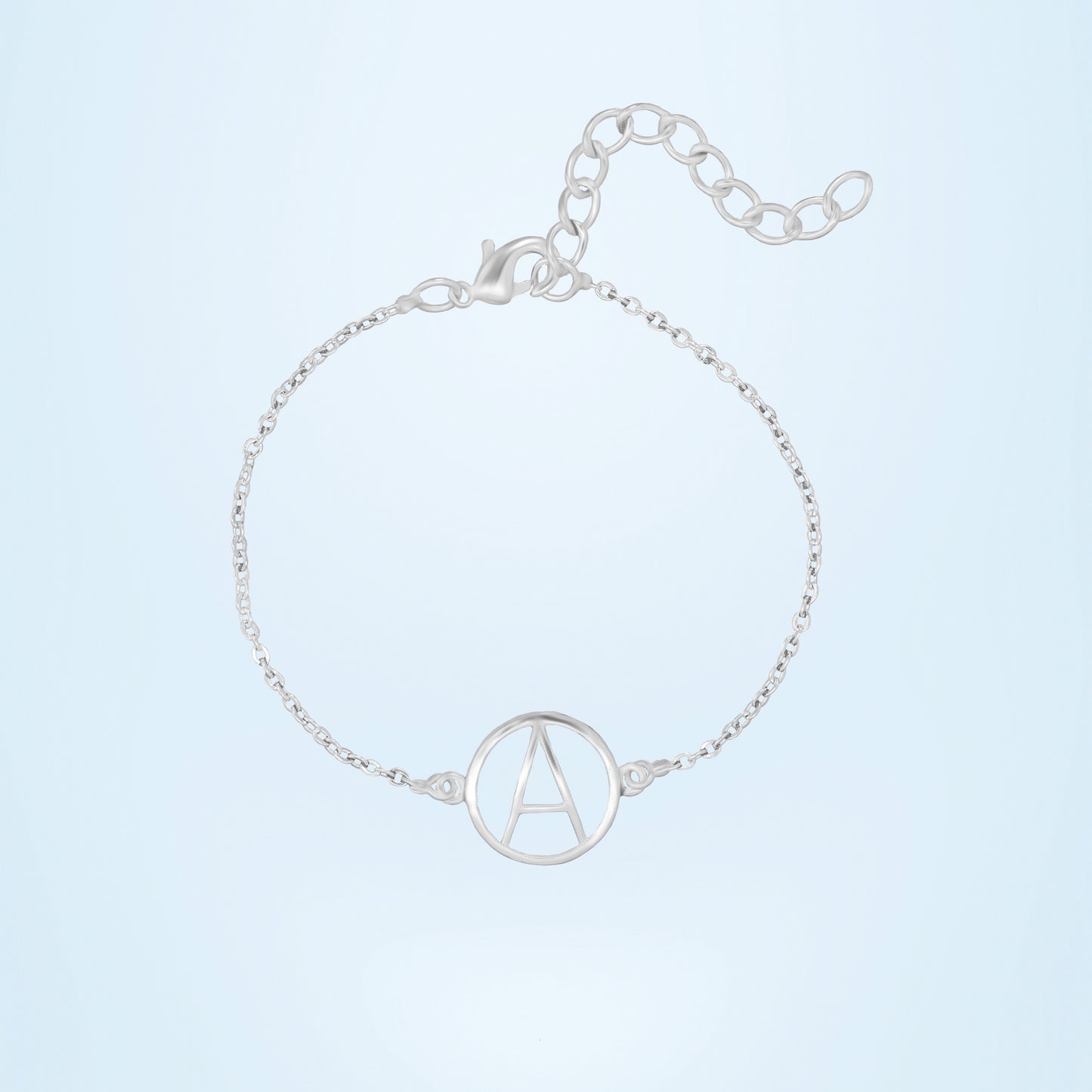 silver initial bracelet