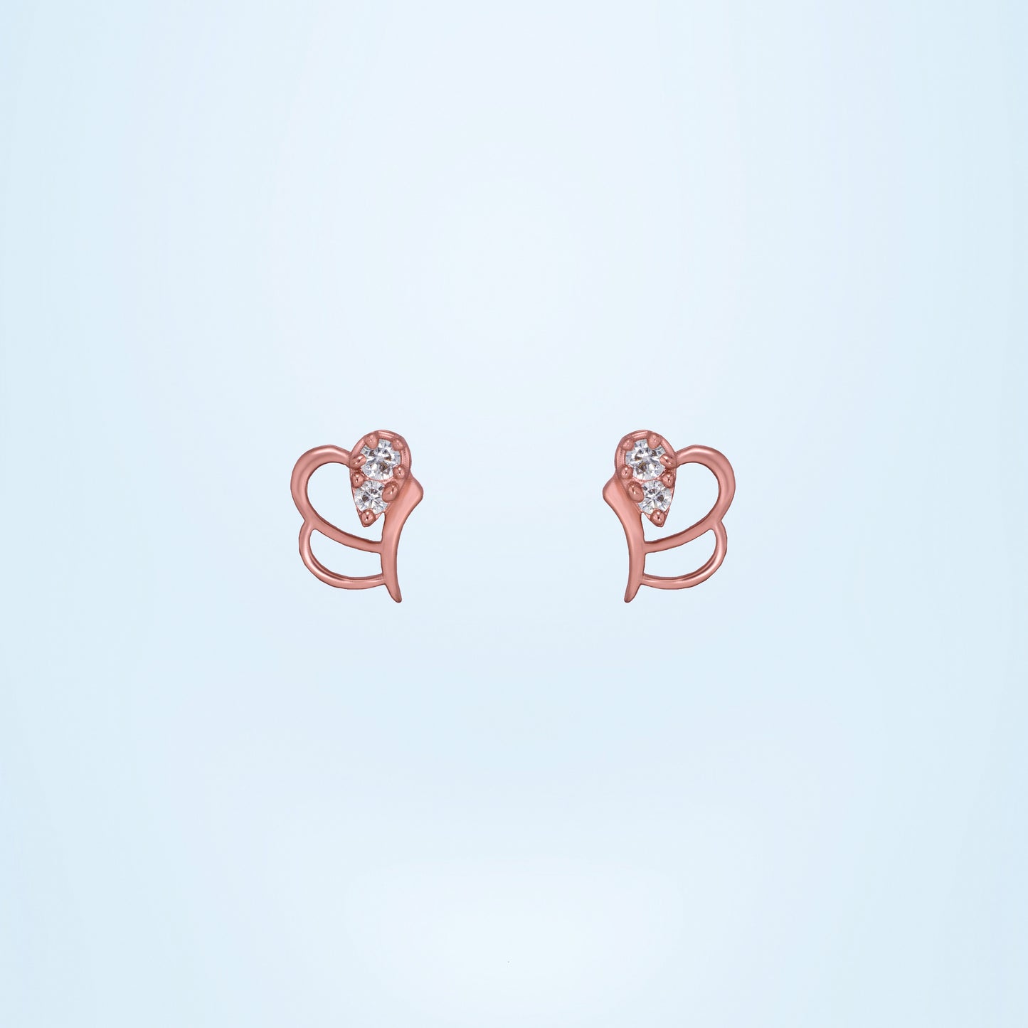 love rose gold stud