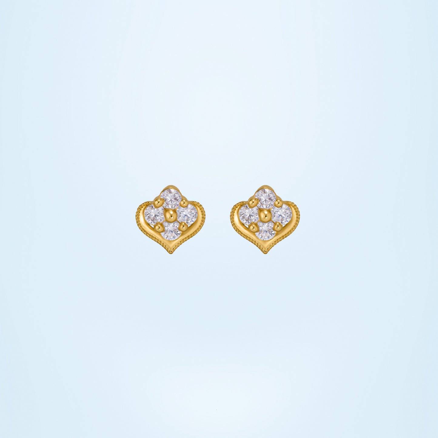 white heart of golden studs