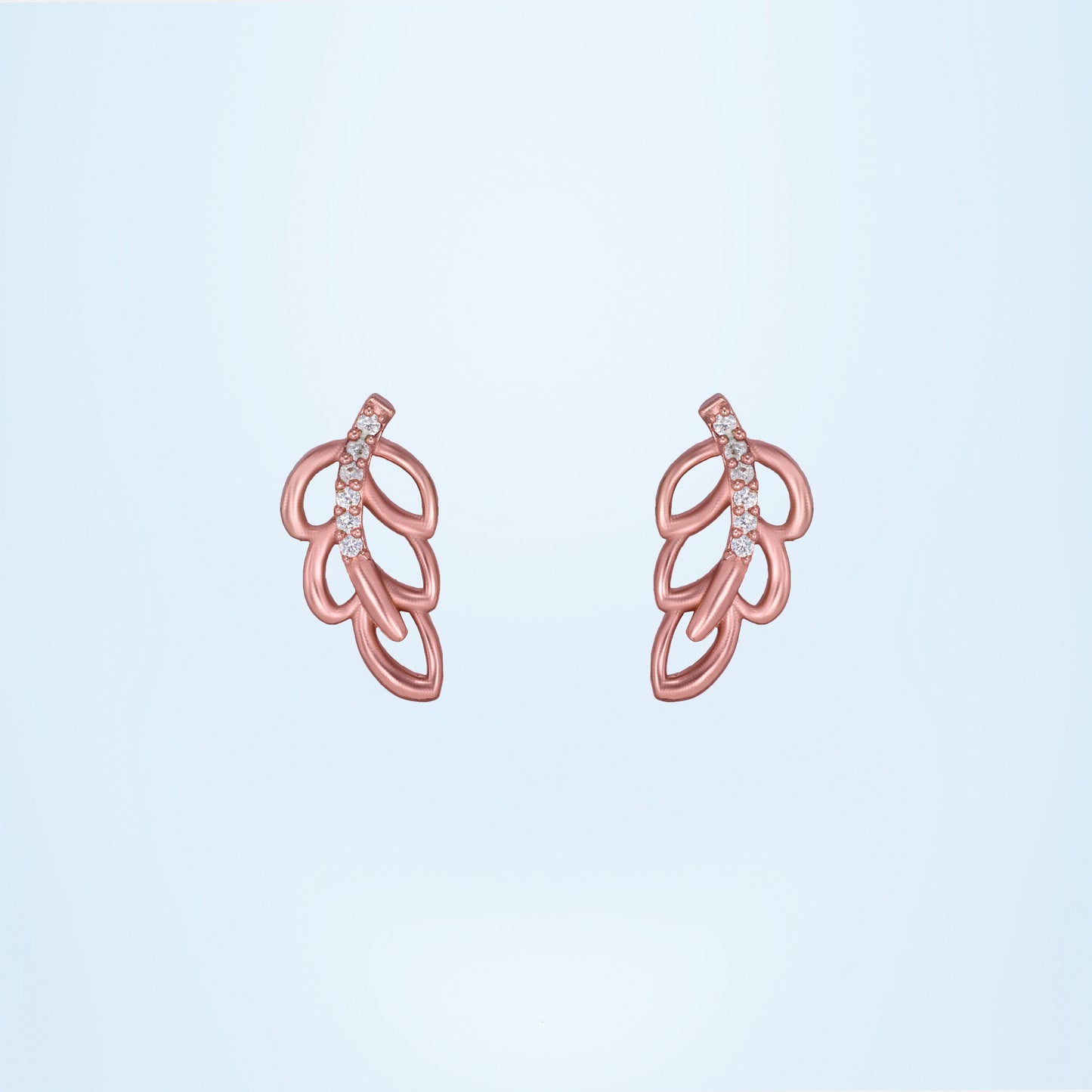 rose gold leaf earrings