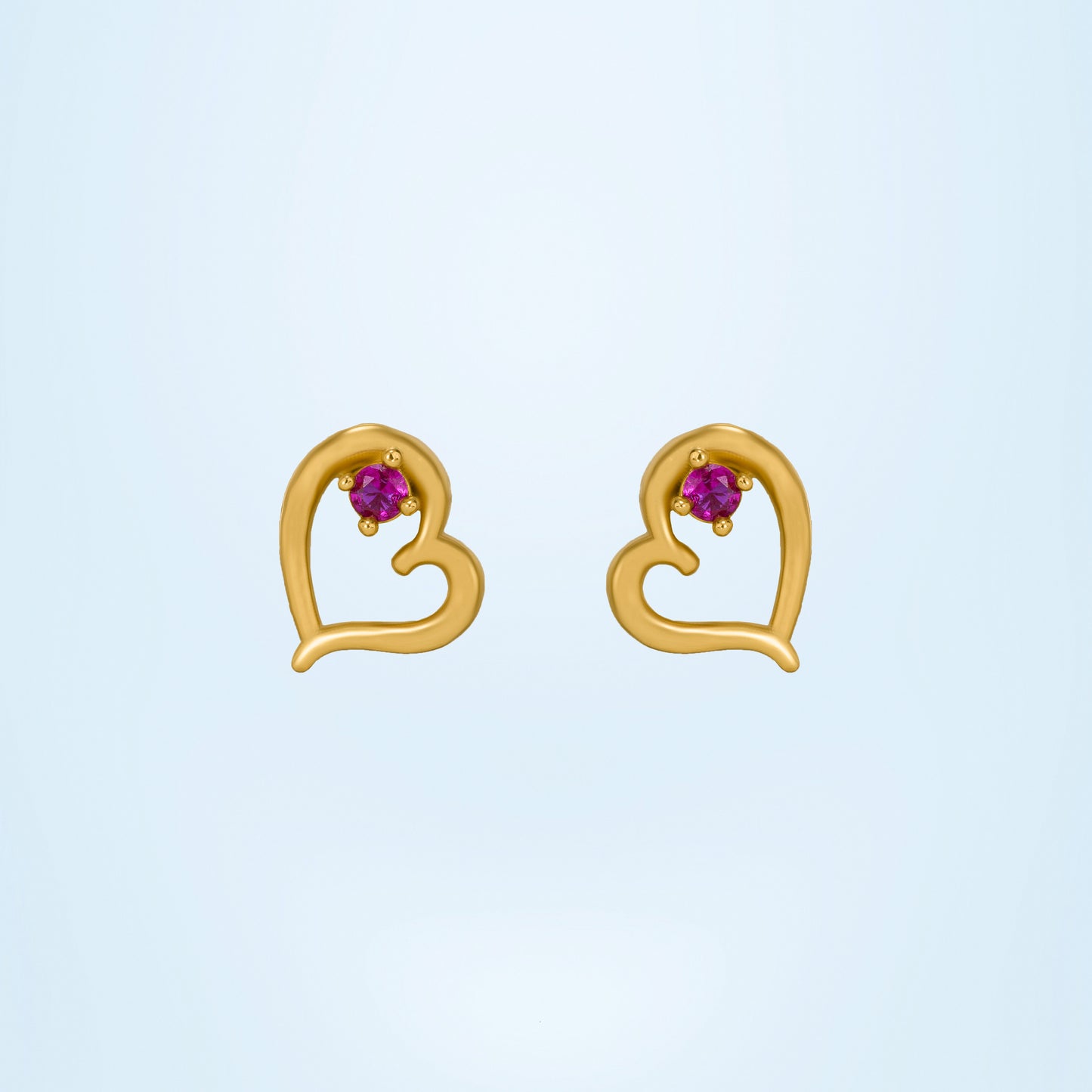 heart’s whisper ruby studs