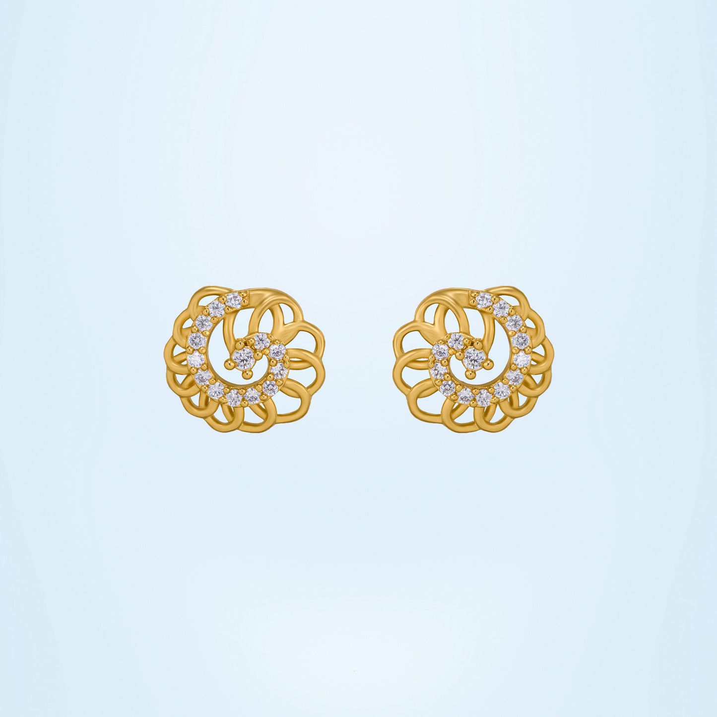 floral swirl spark earrings