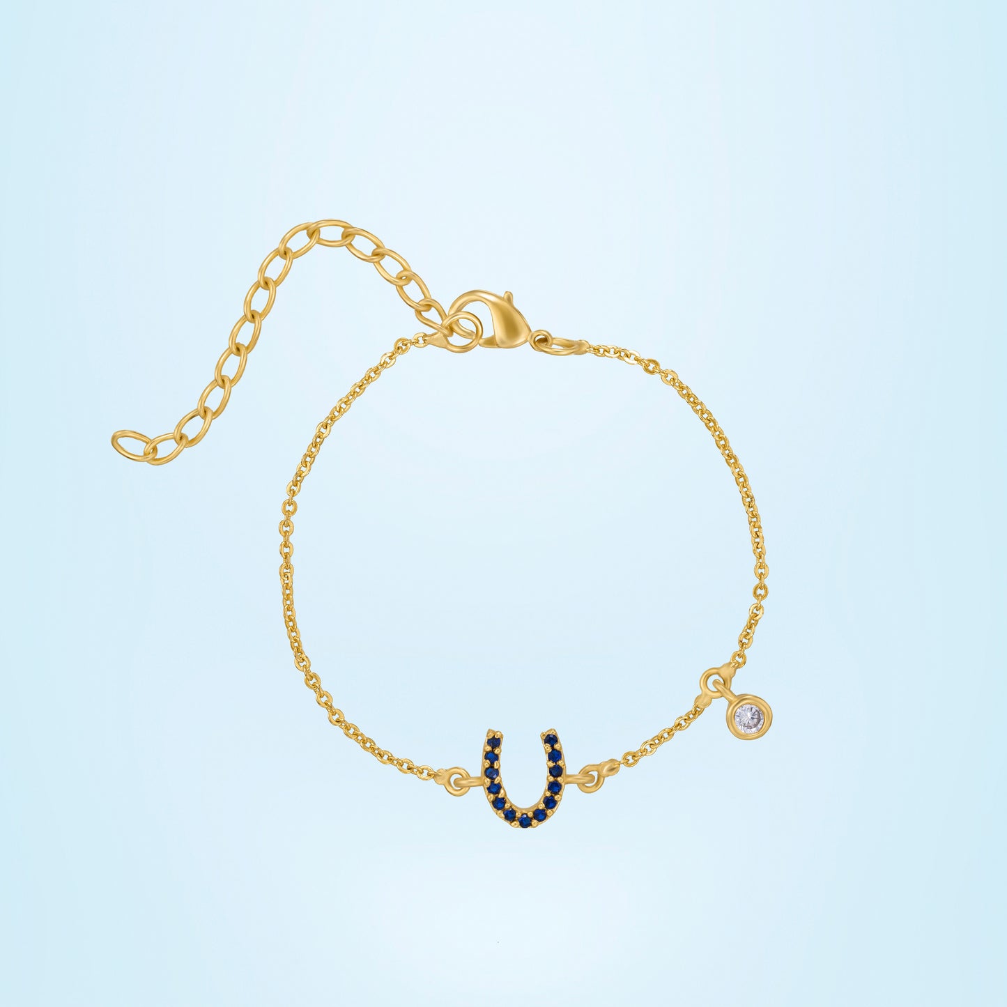 blue luck horseshoe bracelet