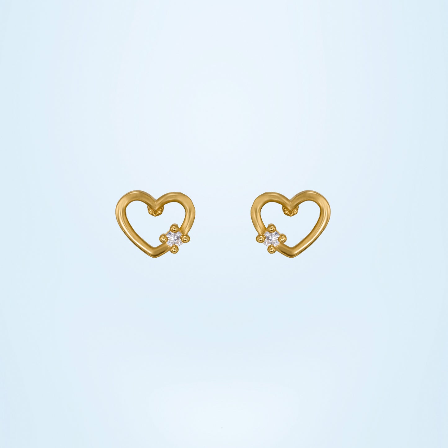 heart charm studs