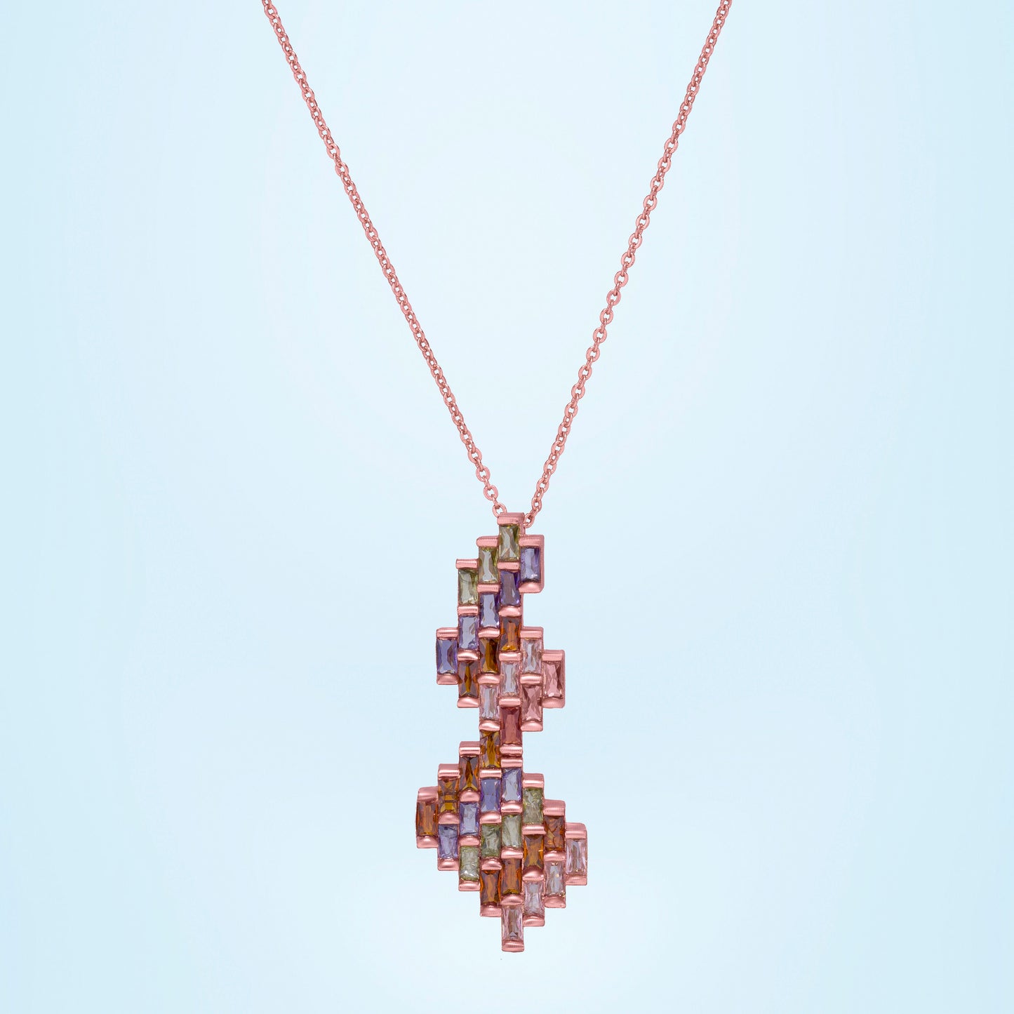 rose gold prism necklace