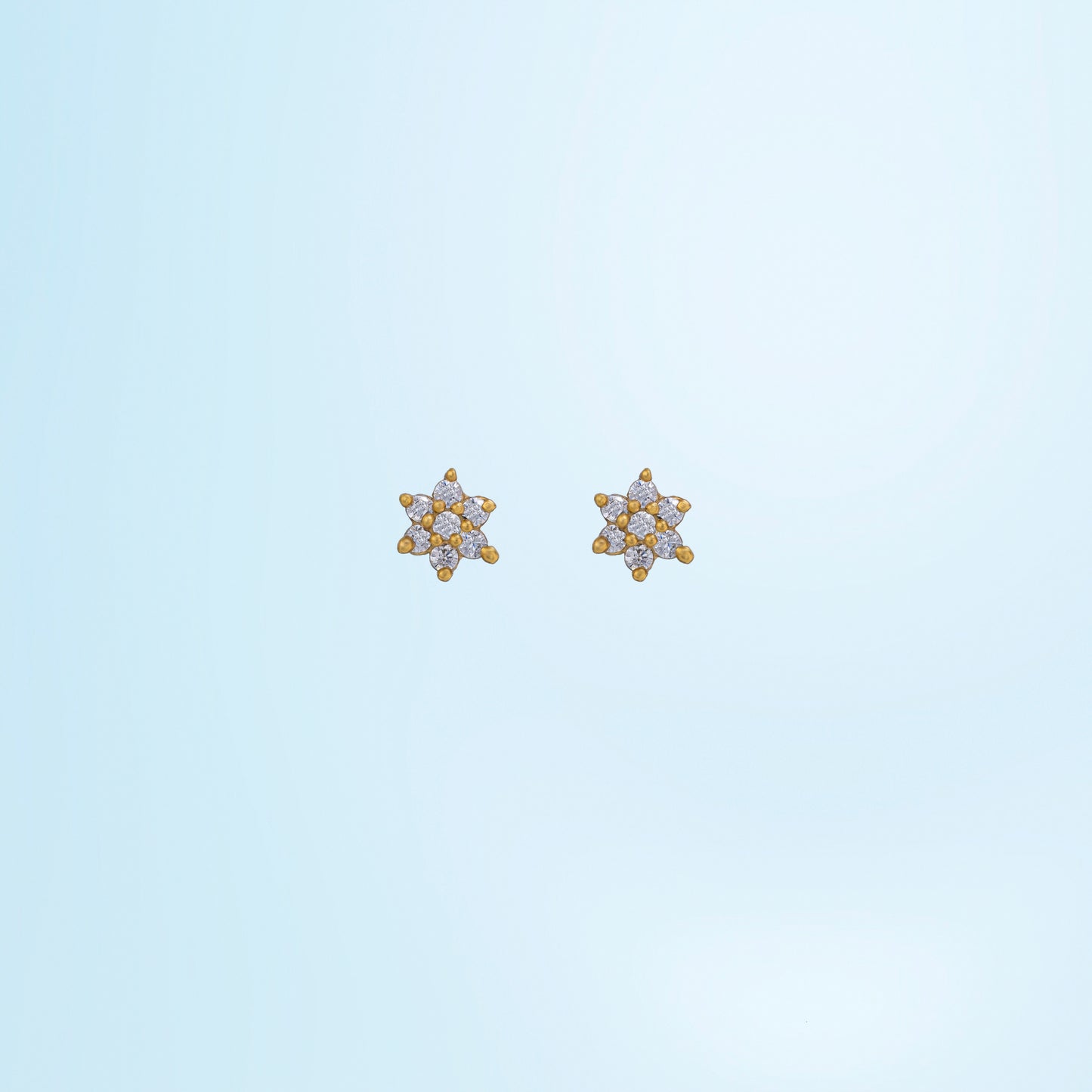 white bloom petite studs