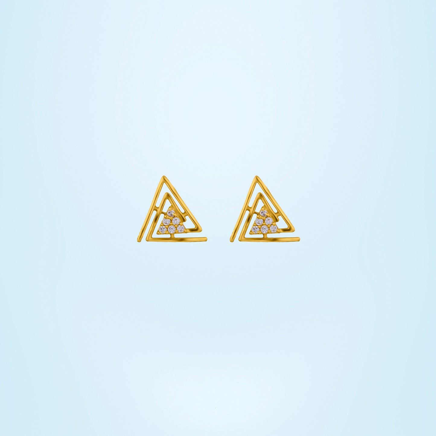 triangle stud earrings