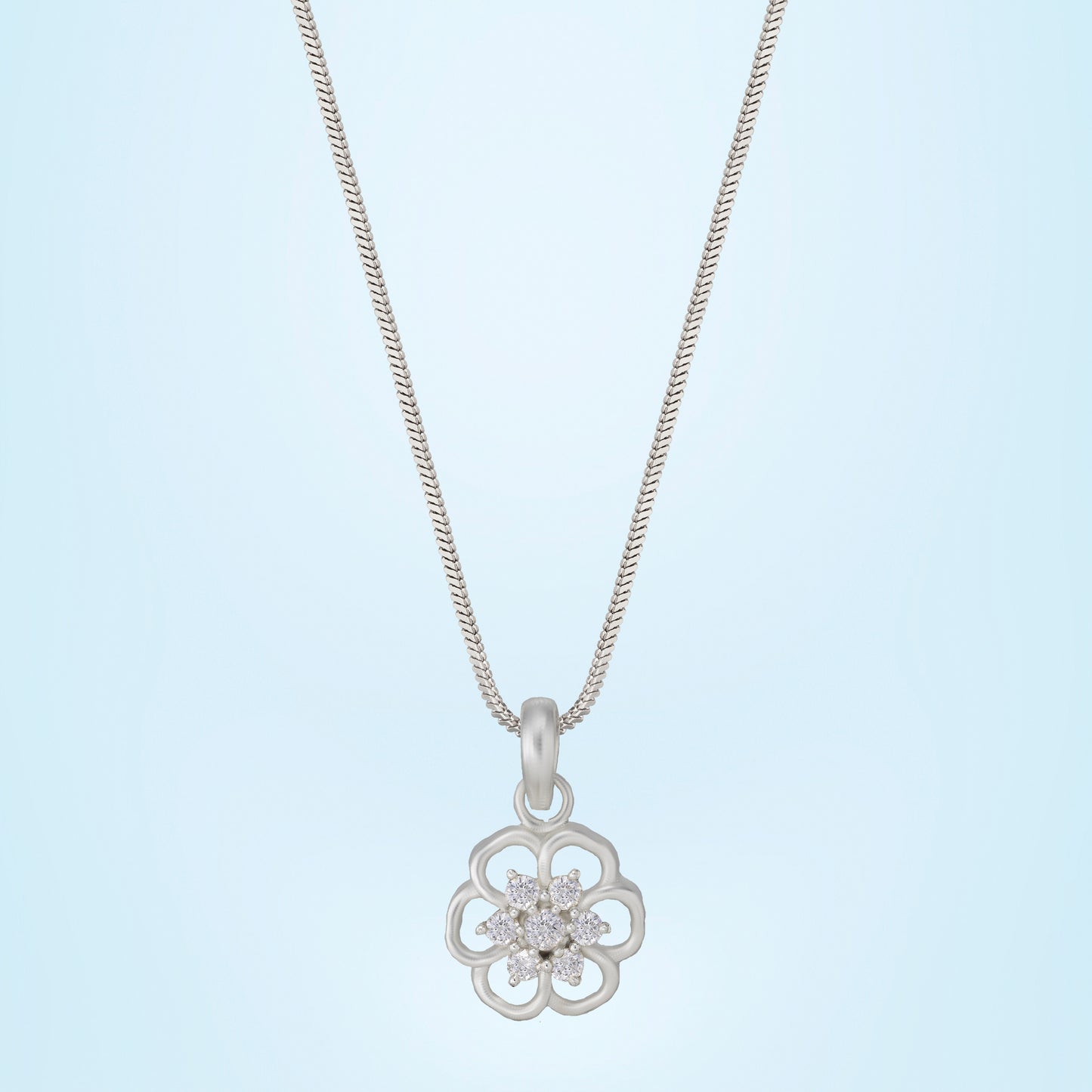 silver blossom grace pendant