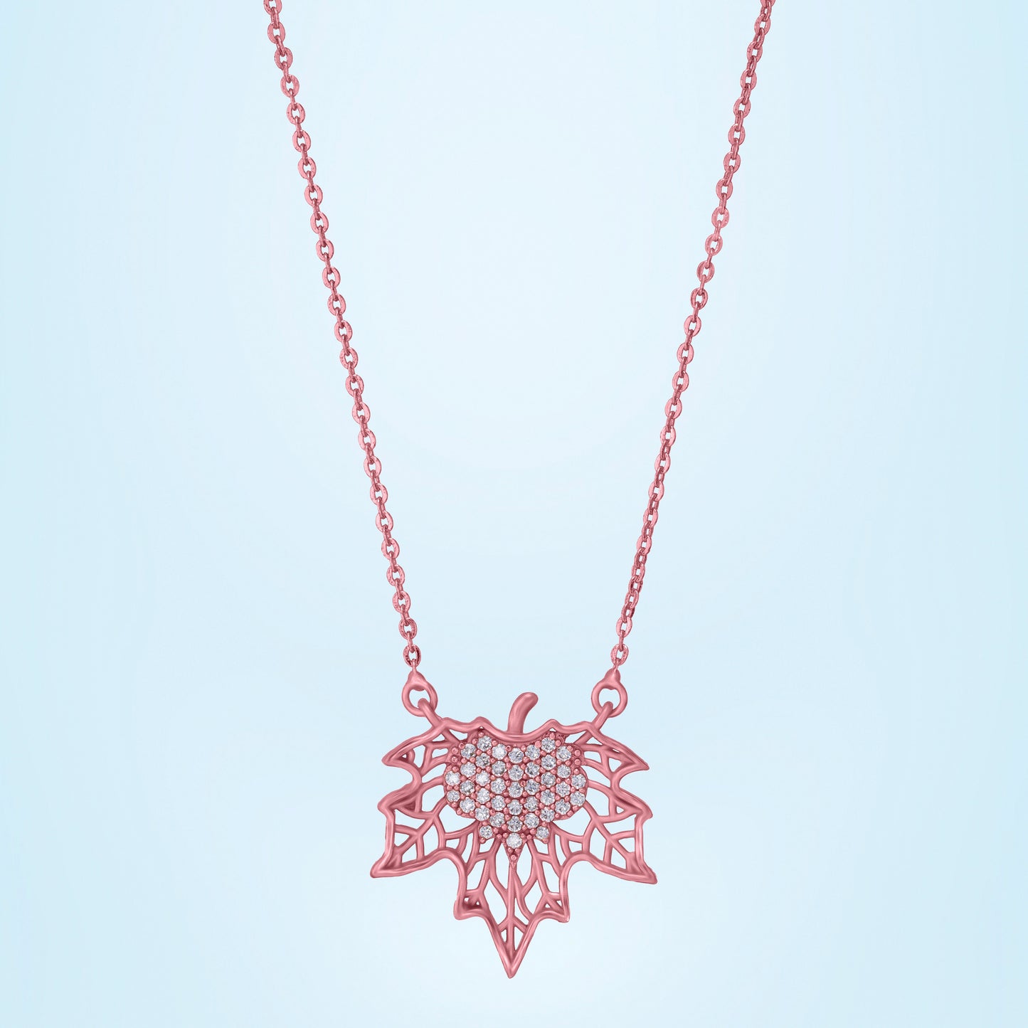 rose gold leaf necklace