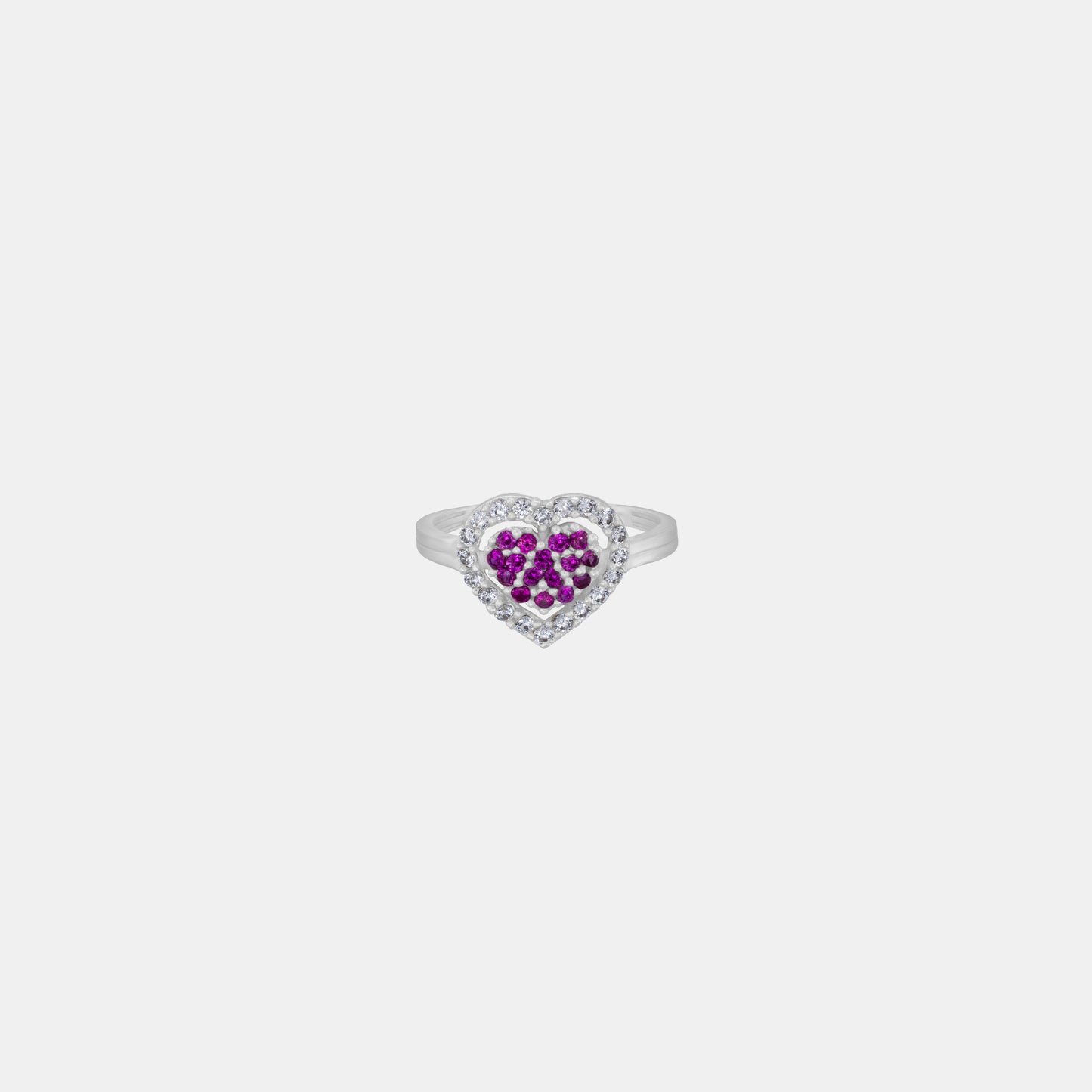 silver heart of bliss ring