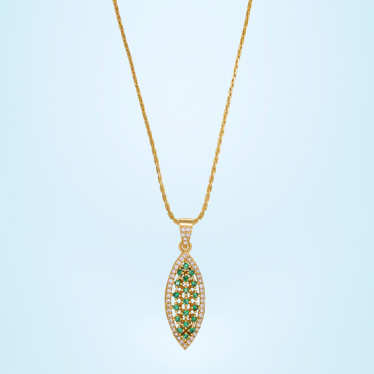 green marquise pendant