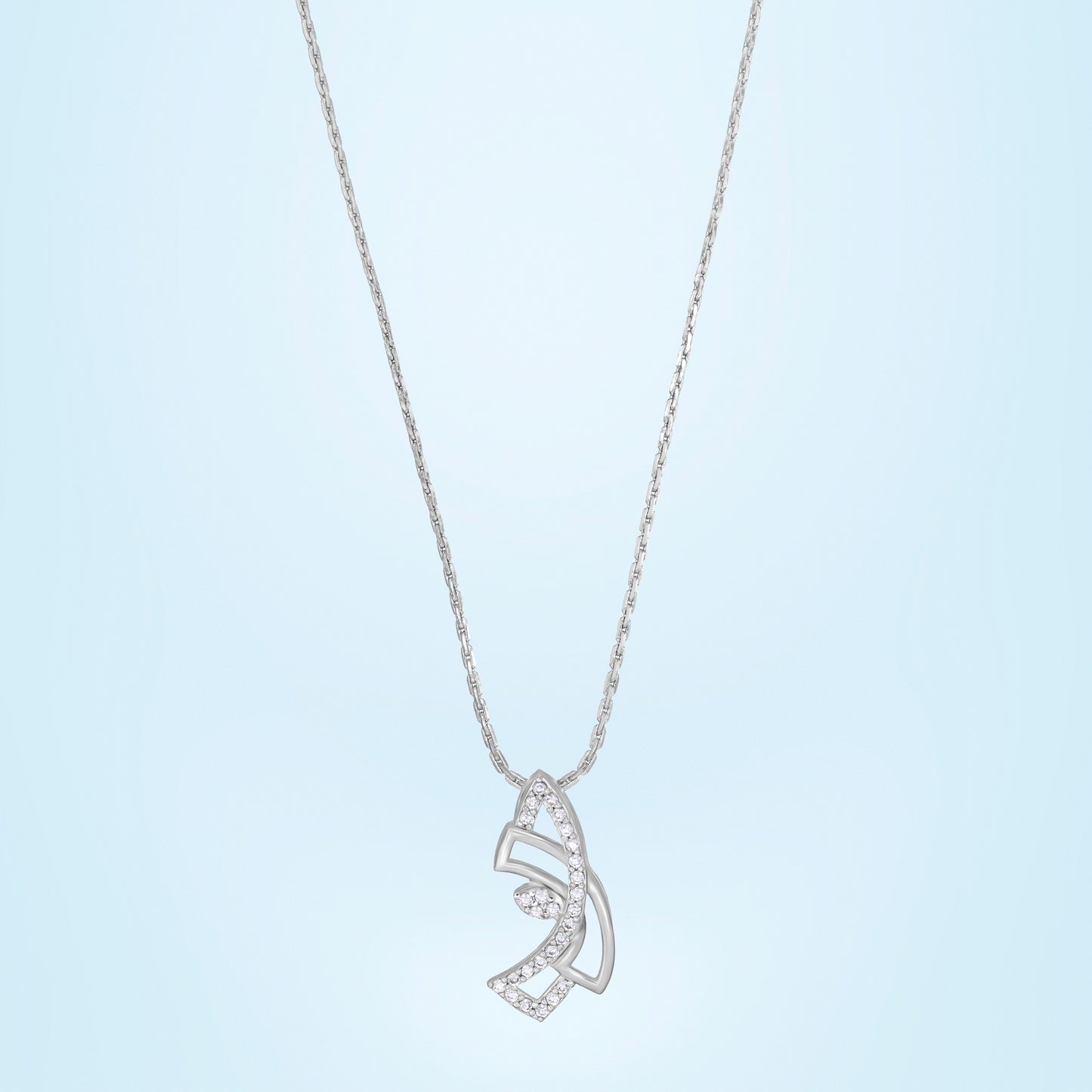 silver white ethereal pendant