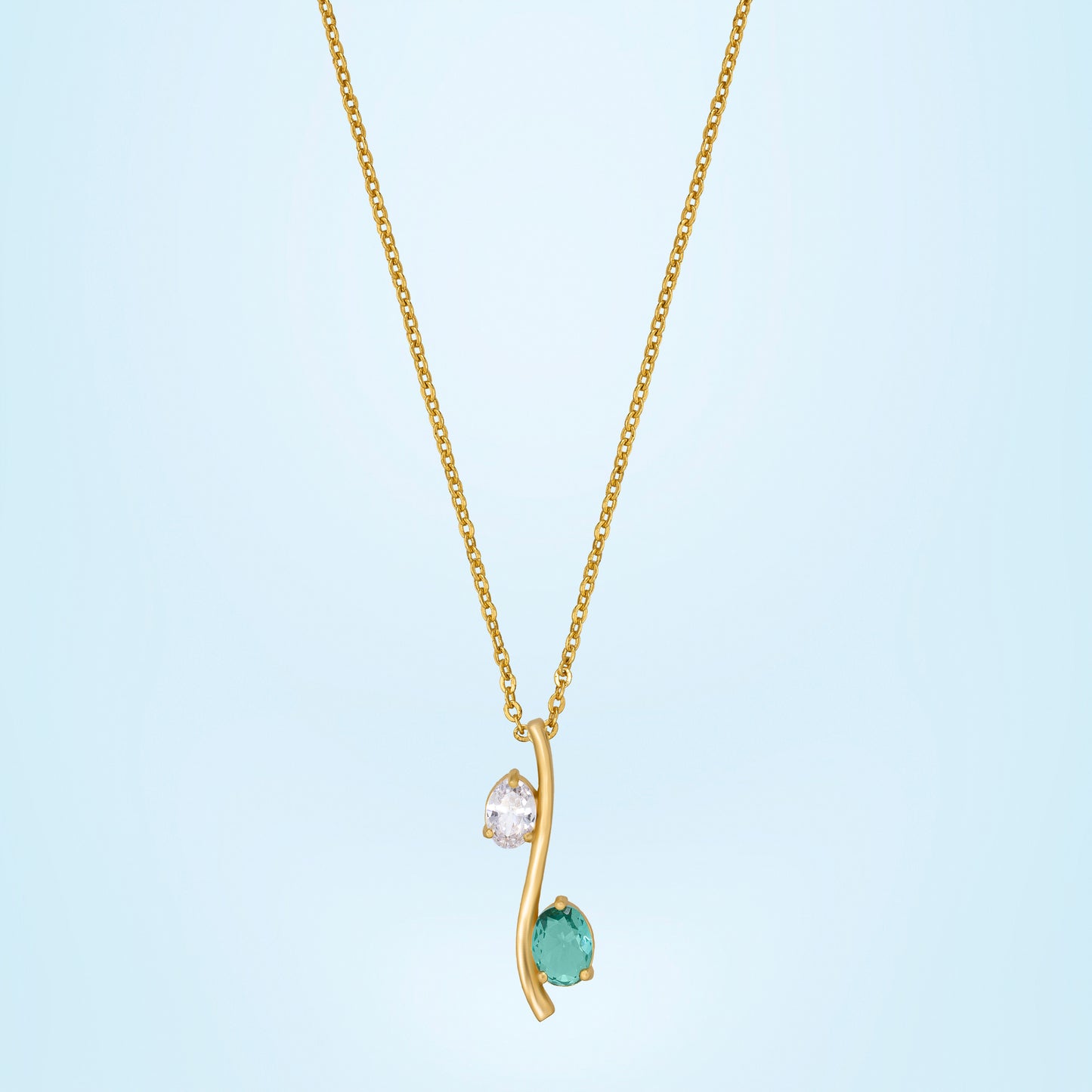 aqua green serene harmony pendant