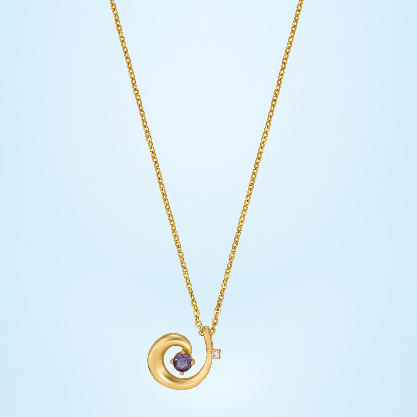 amethyst spiral pendant