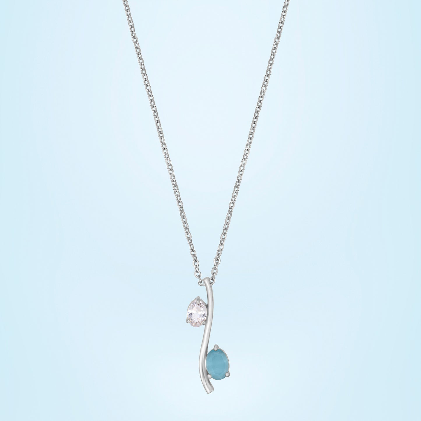 silver aqua breeze pendant