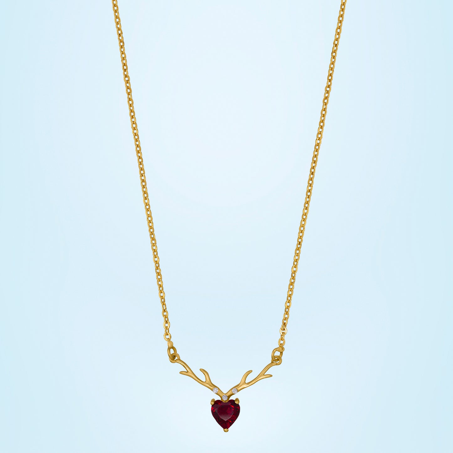 red antler heart necklace