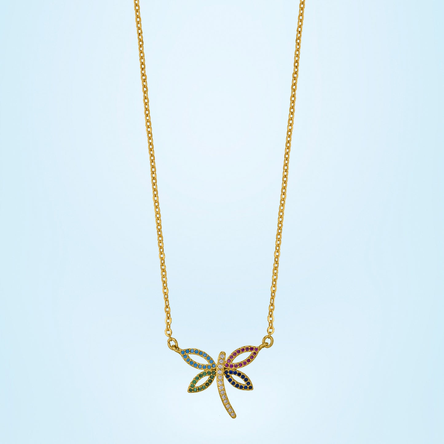 colorful dragonfly necklace