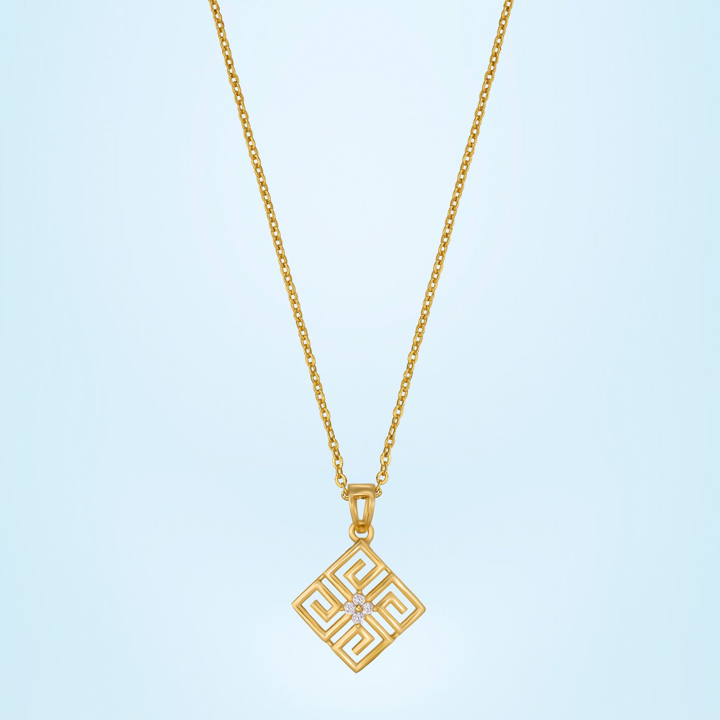 white eternal maze pendant