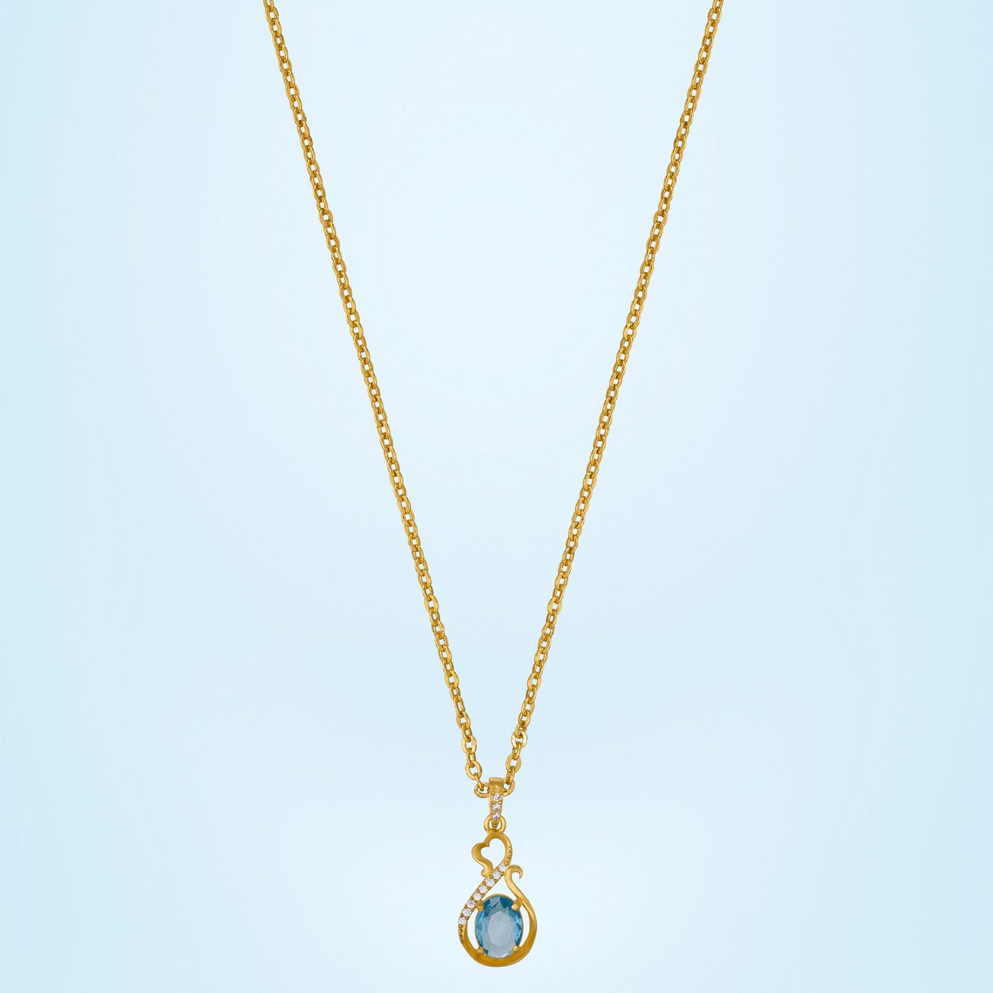 blue crimson teardrop pendant