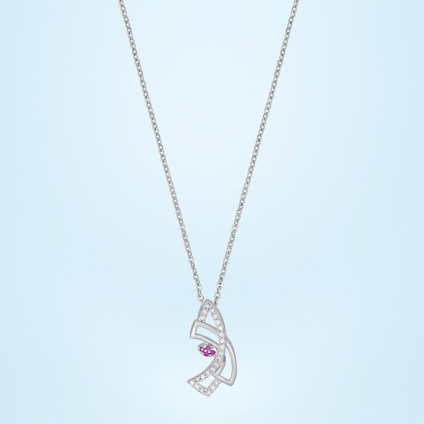 silver red ethereal grace pendant