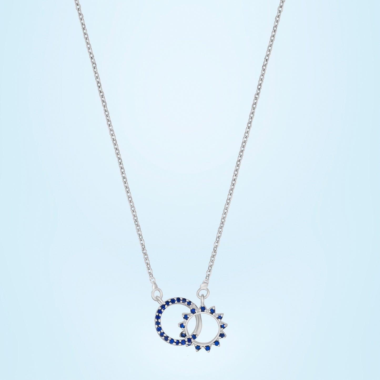 sun moon silver necklace