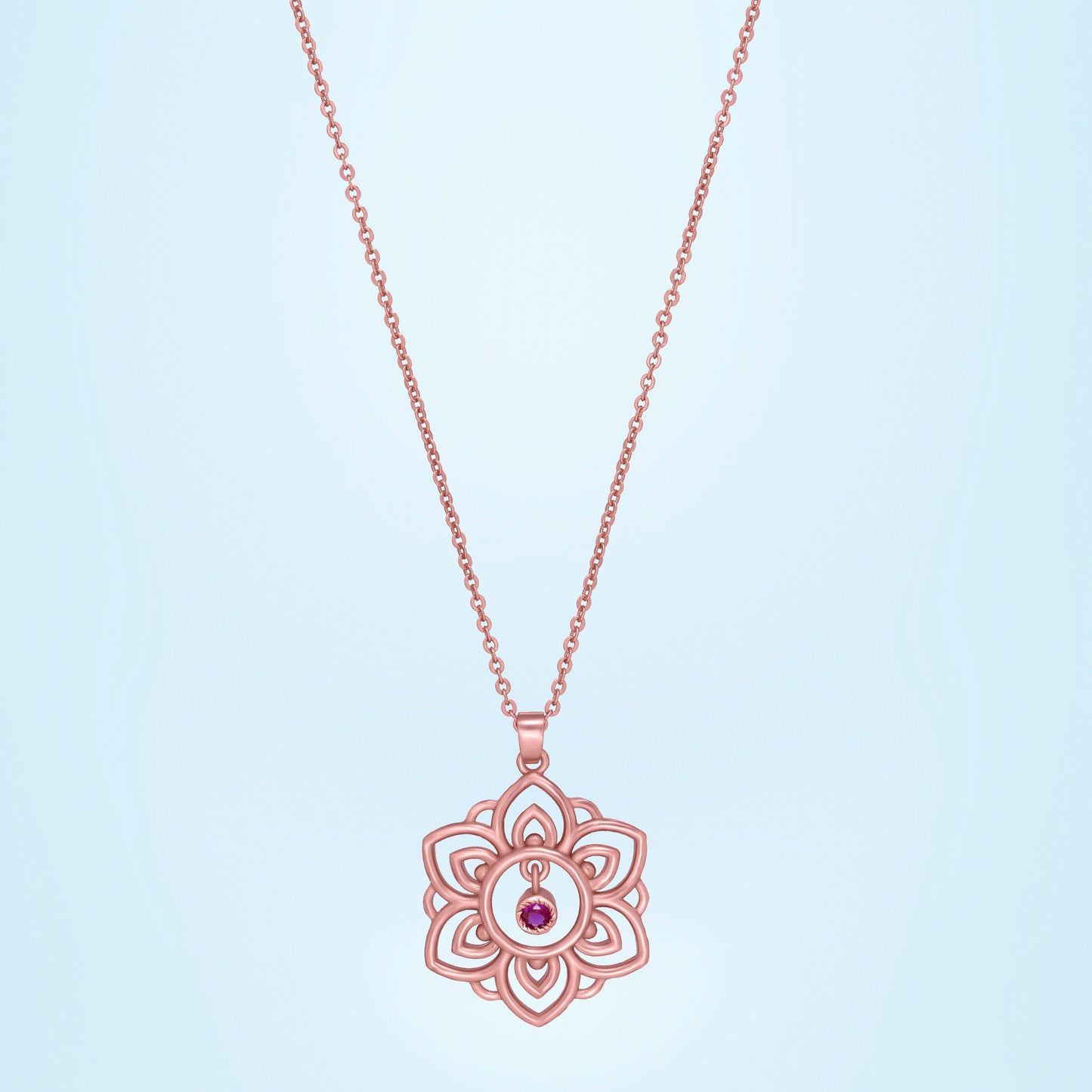 rose gold lotus pendant