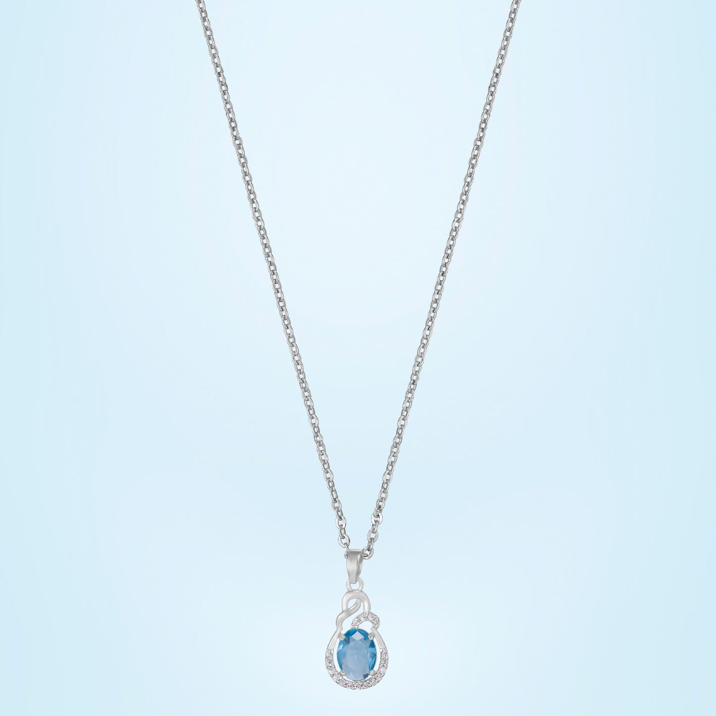 silver blue scarlet elegance necklace