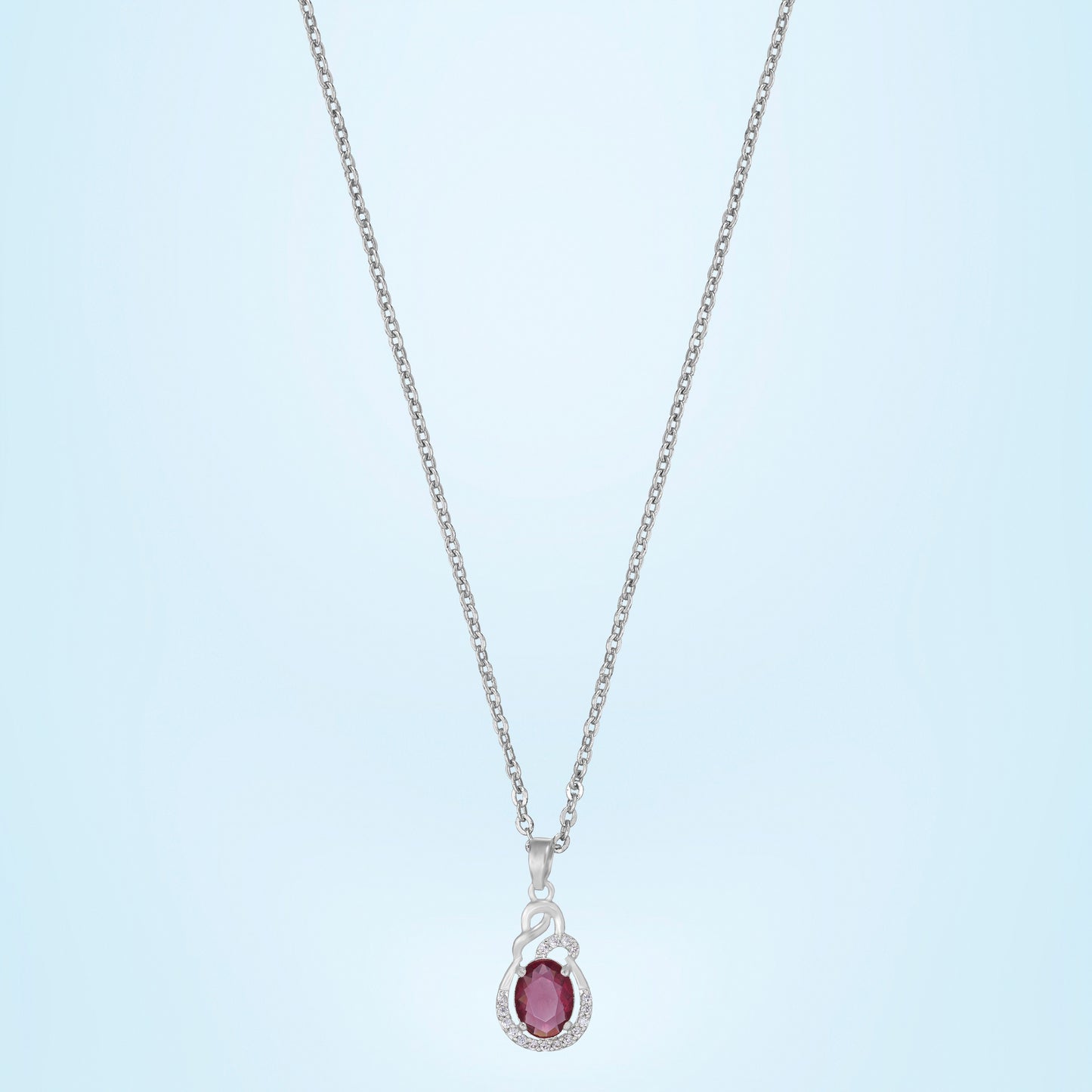 silver red scarlet elegance necklace