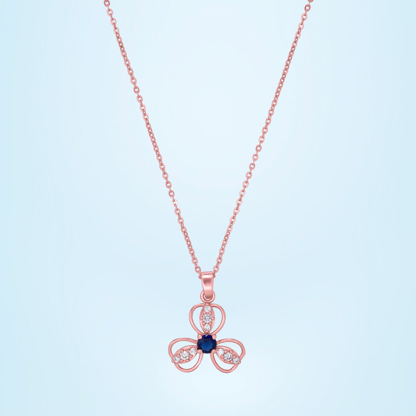 rose gold radiant blue harmony necklace