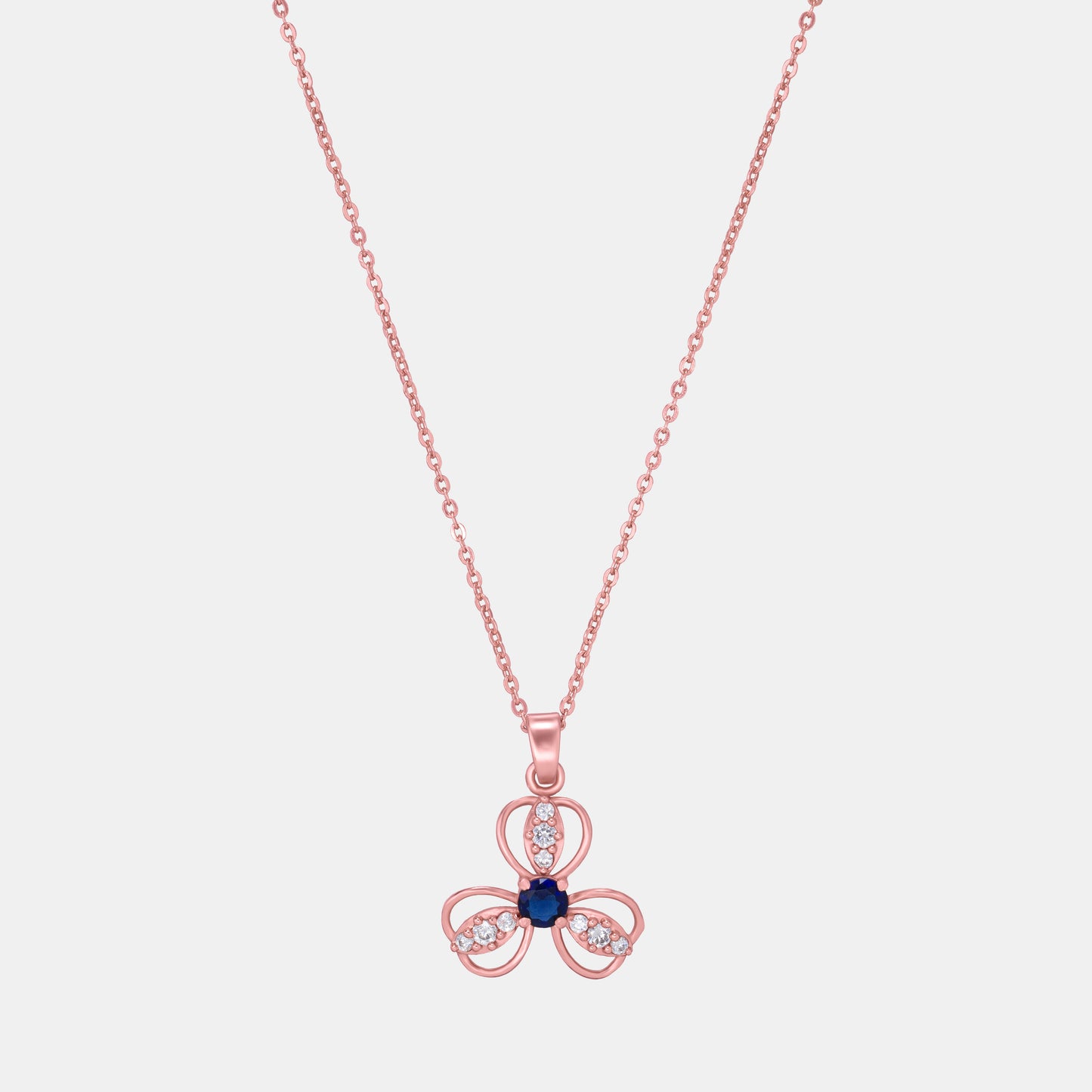 rose gold radiant blue harmony necklace