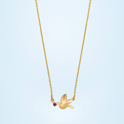 New Heights with this Enchanting Golden Bird Necklace