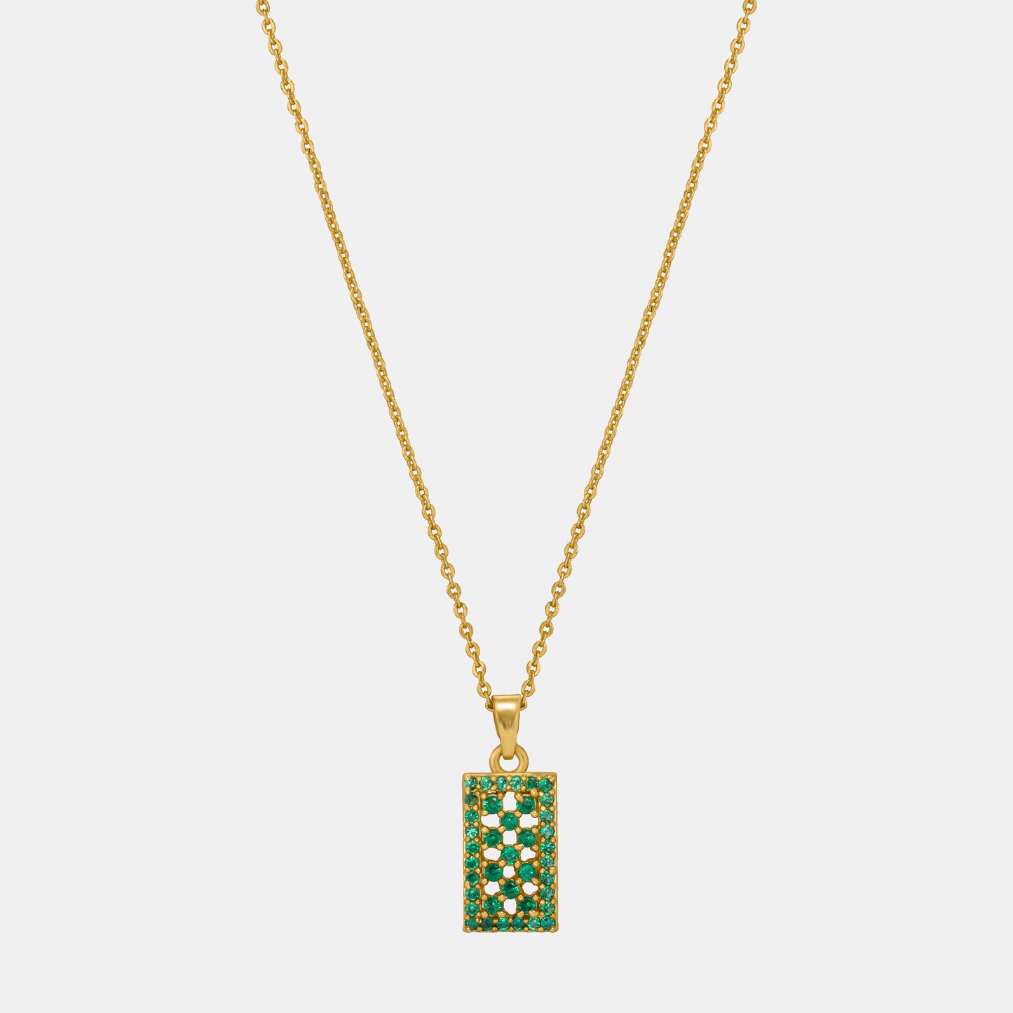 green radiant rectangle charm