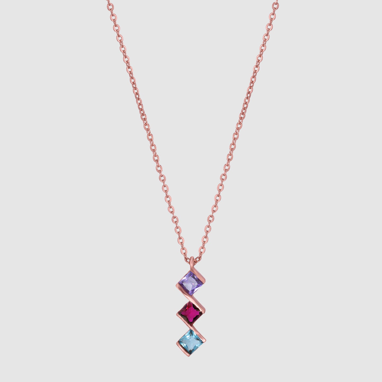 rose gold necklace with a rose cut diamond