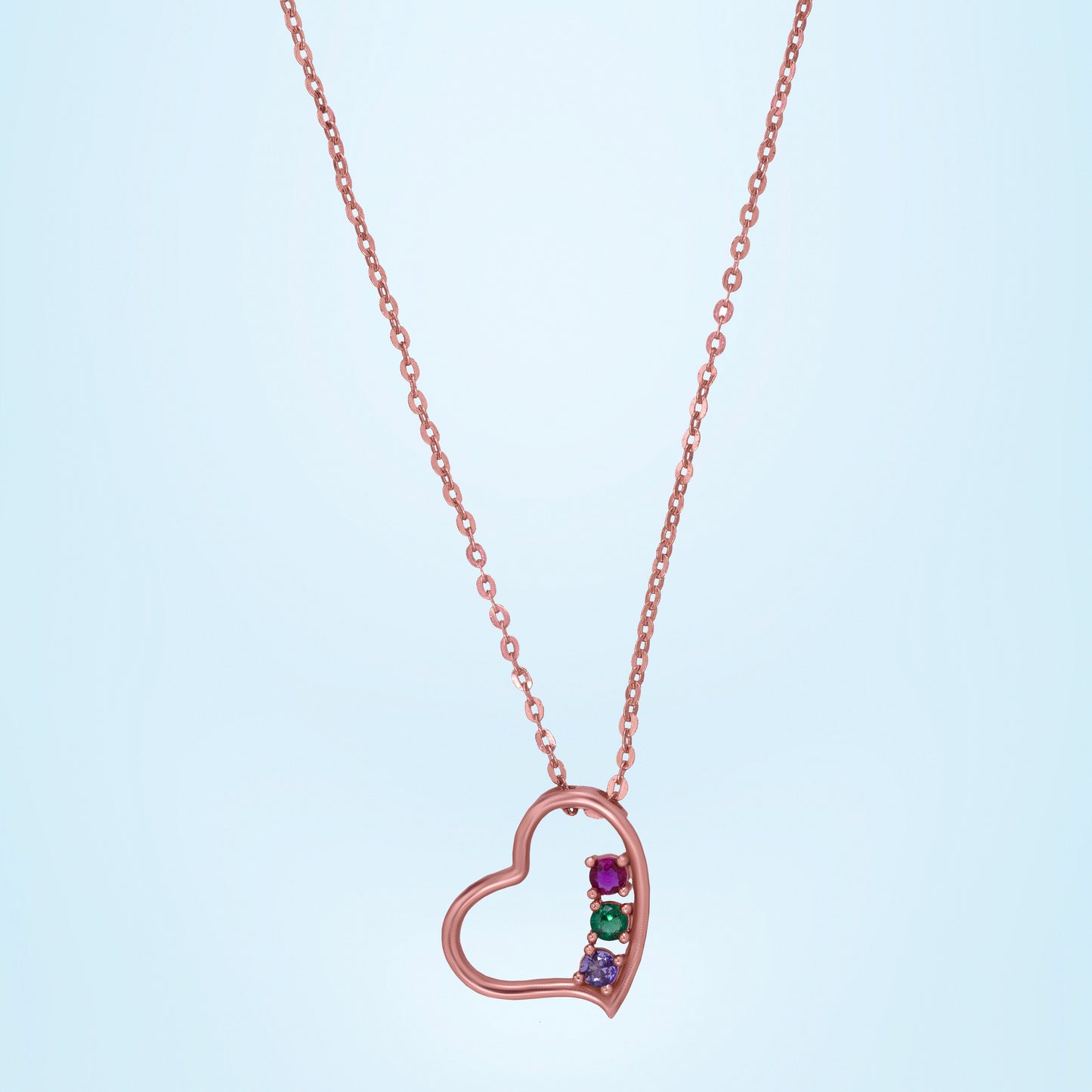 rose gold necklace with a heart pendant