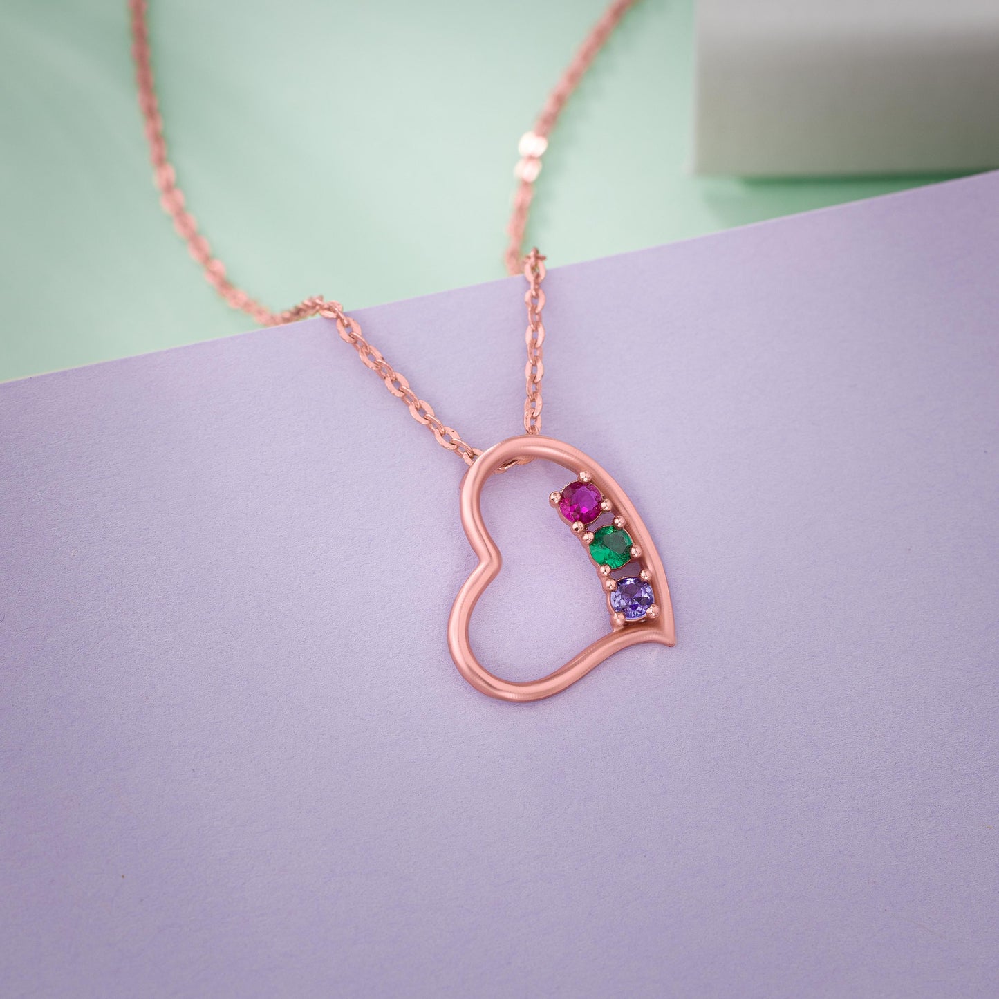 rose gold necklace with a heart pendant