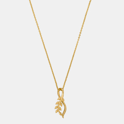 Golden Necklace with a Small Leaf on it