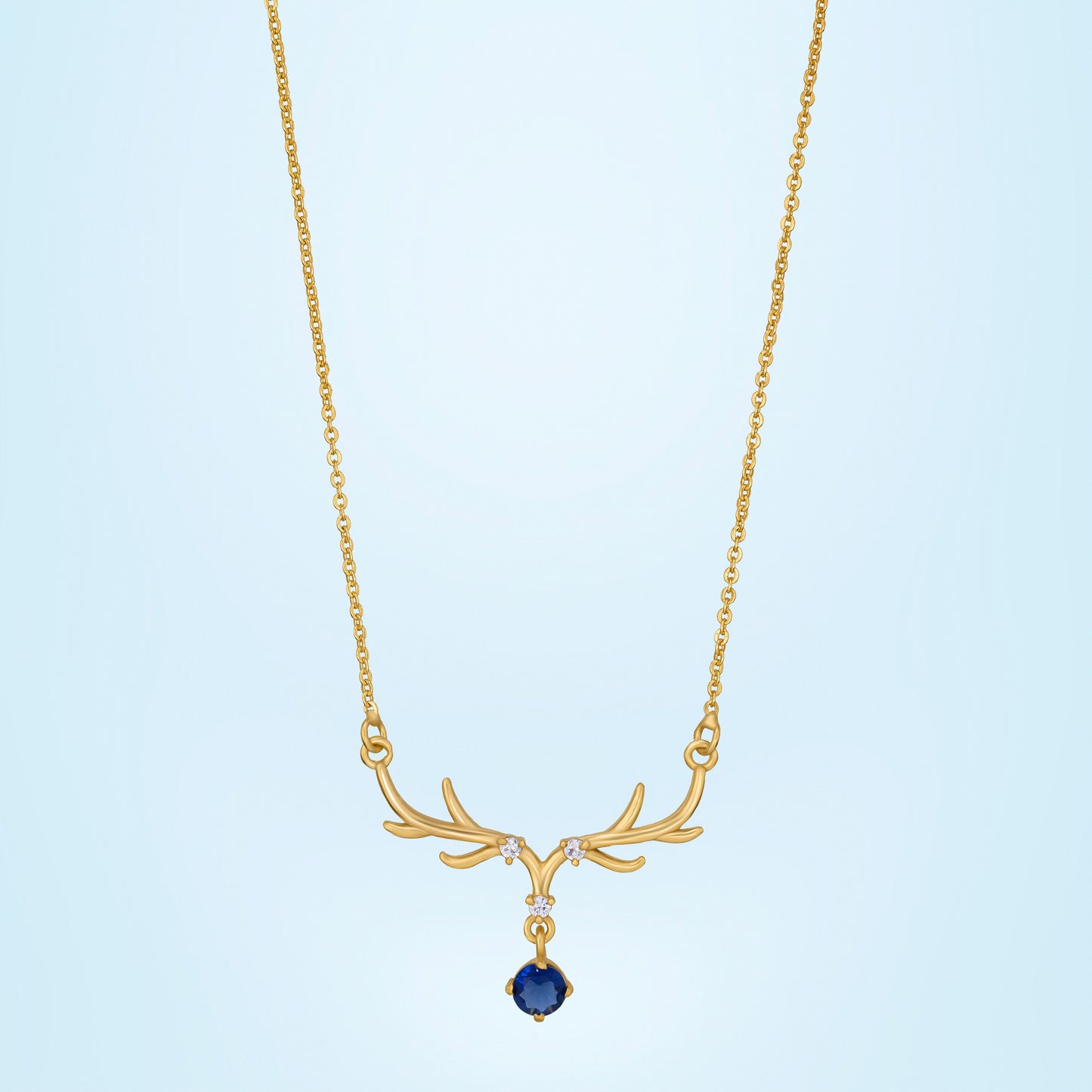 blue royal antler necklace