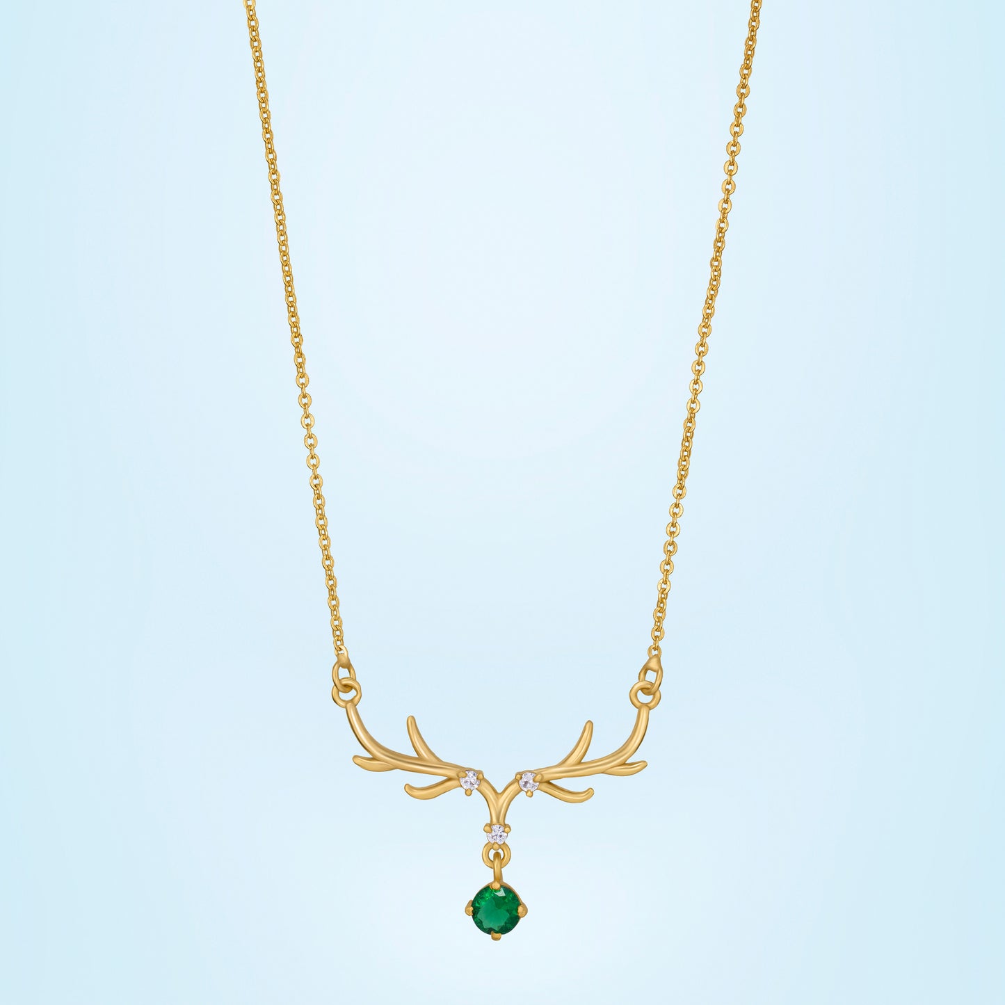 green royal antler necklace